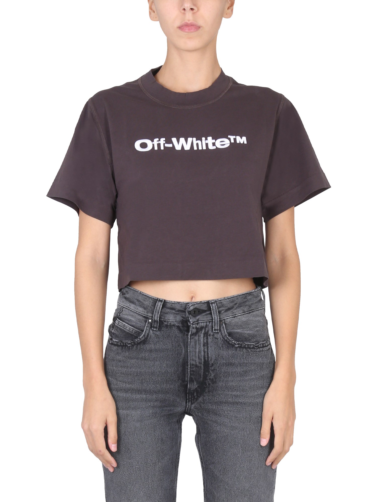 OFF-WHITE off-white cropped fit t-shirt