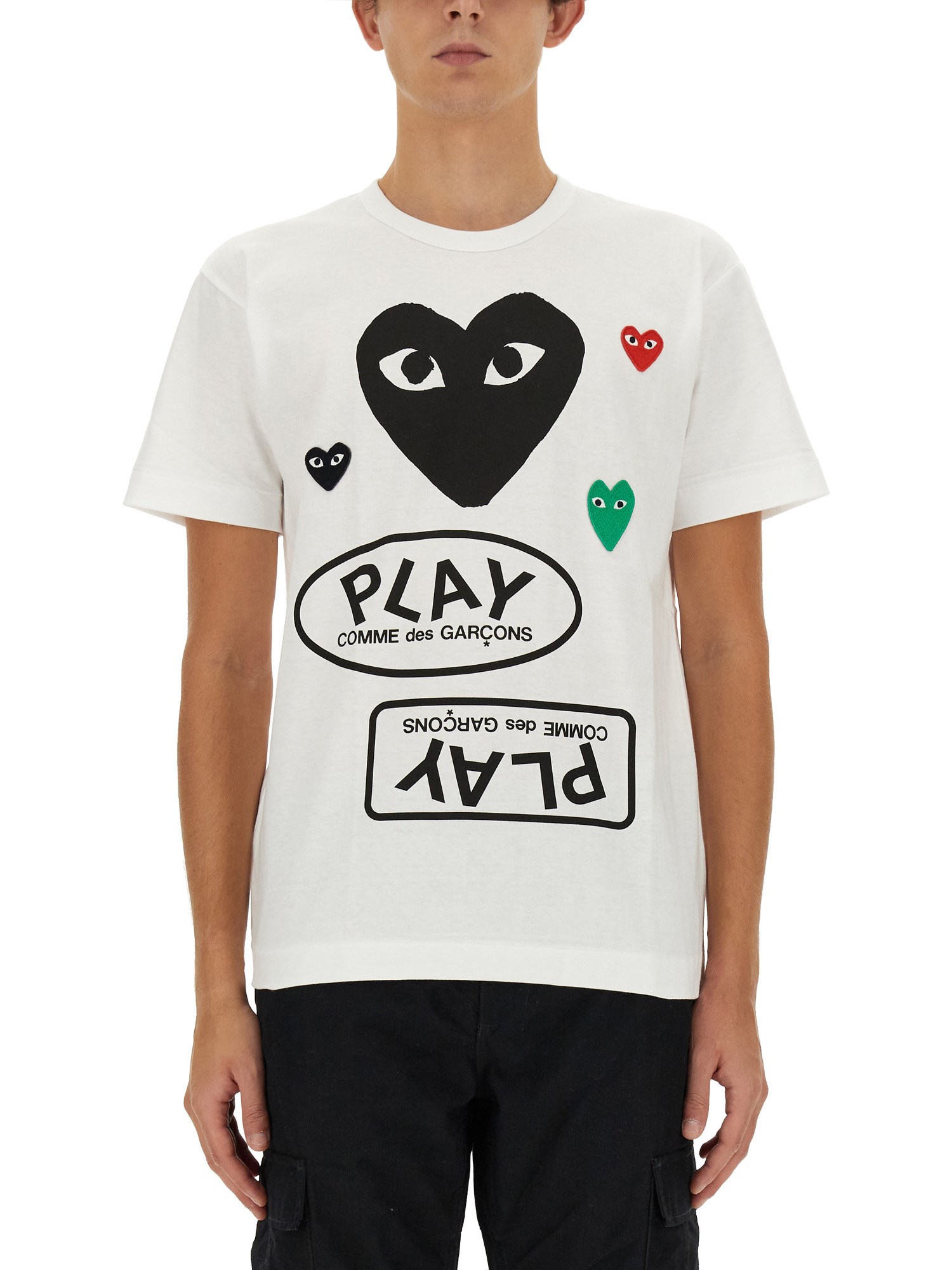 Comme Des Garçons Play comme des garcons play logo print t-shirt