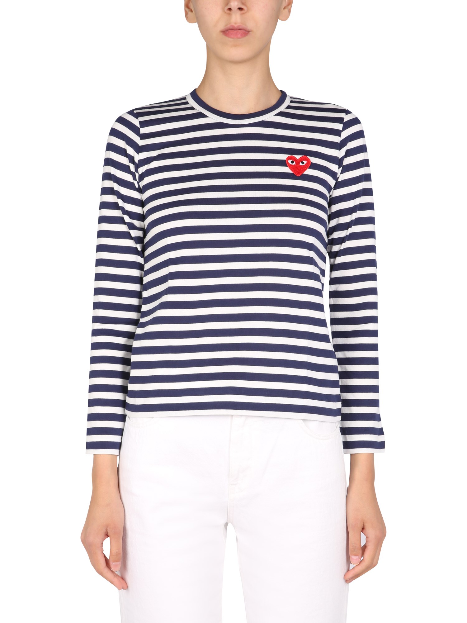 Comme Des Garçons Play comme des garcons play striped pattern t-shirt