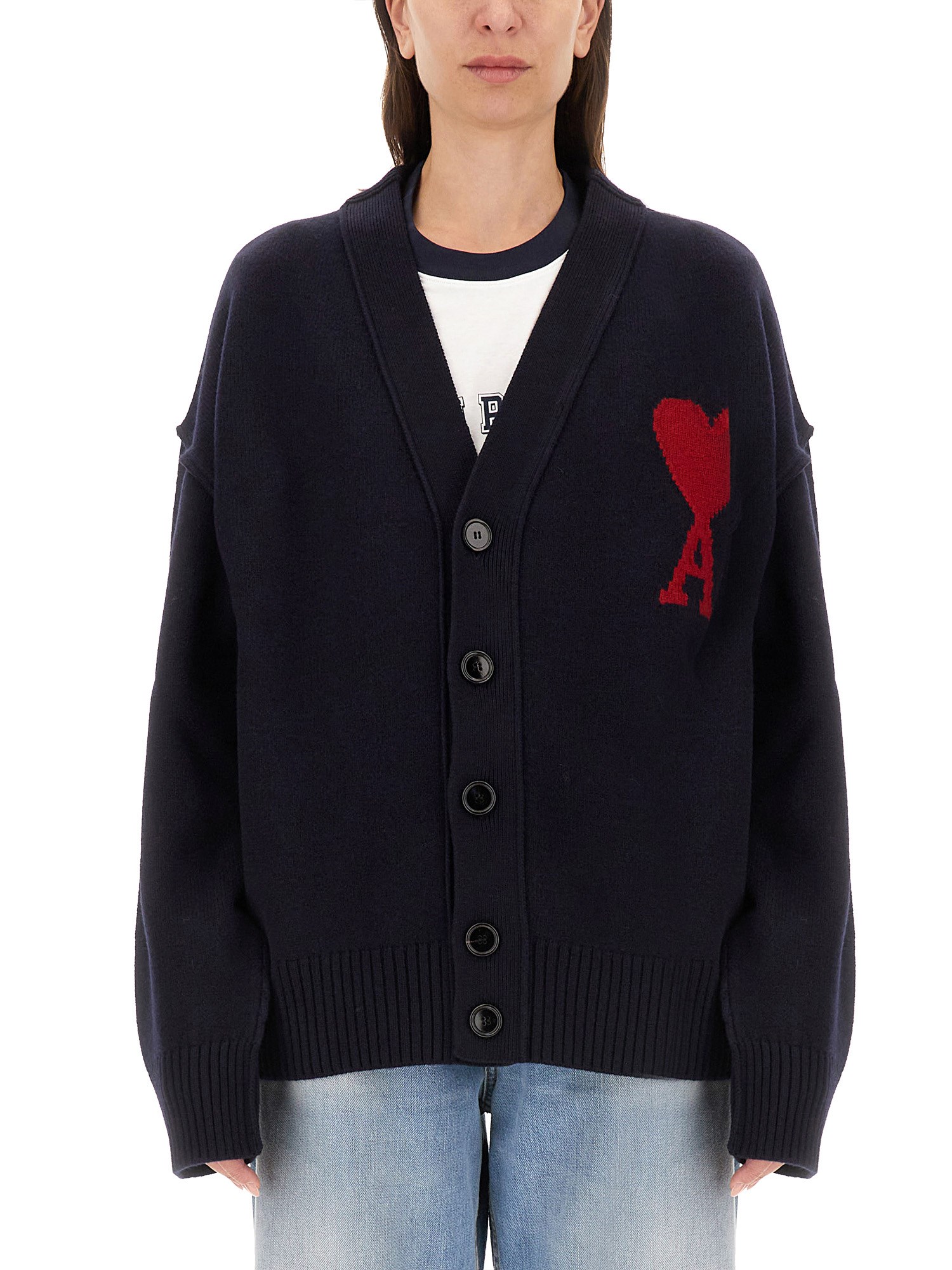 Ami Paris ami paris cardigan with logo