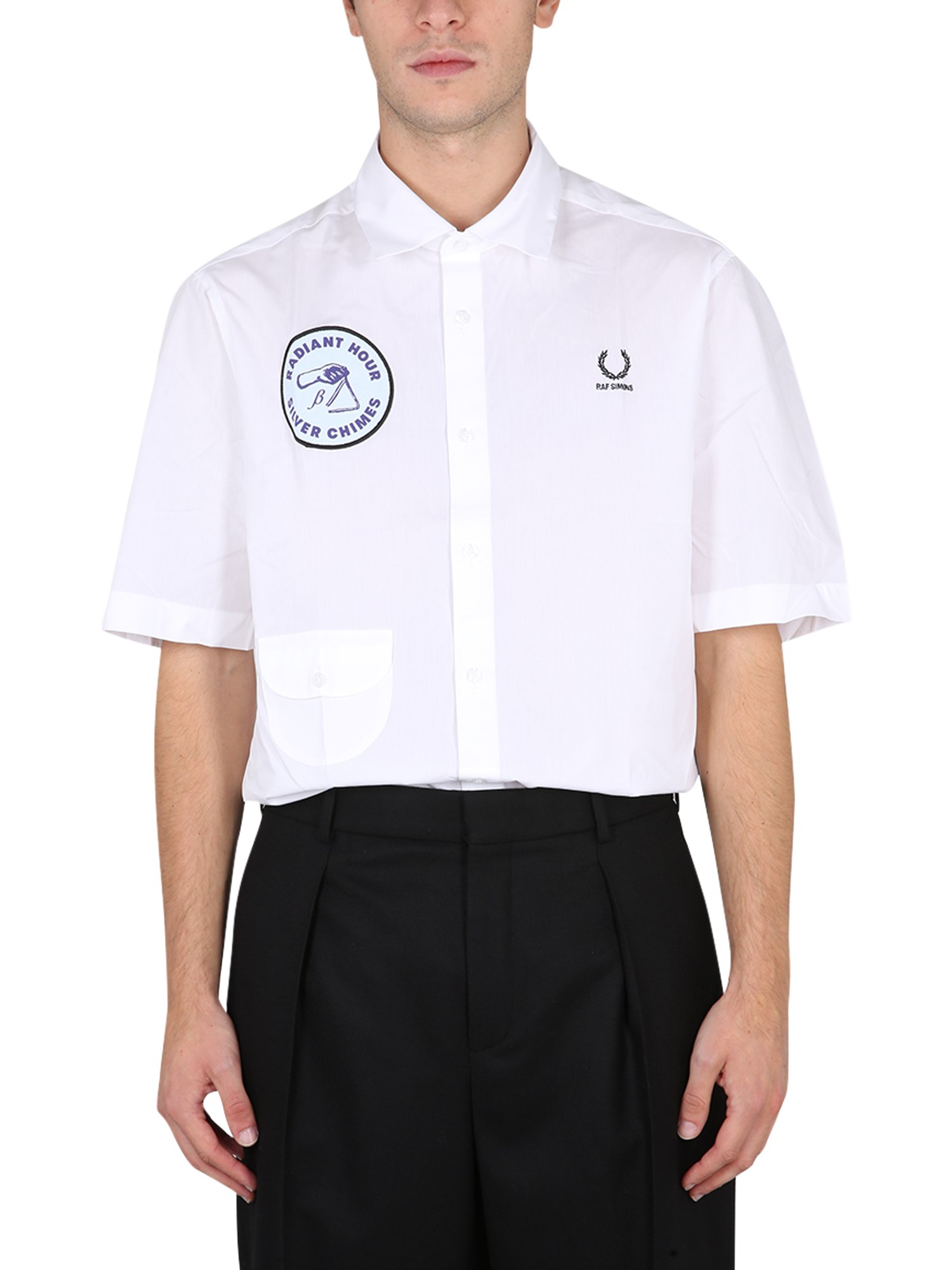 fred perry x raf simons fred perry x raf simons shirt with patch