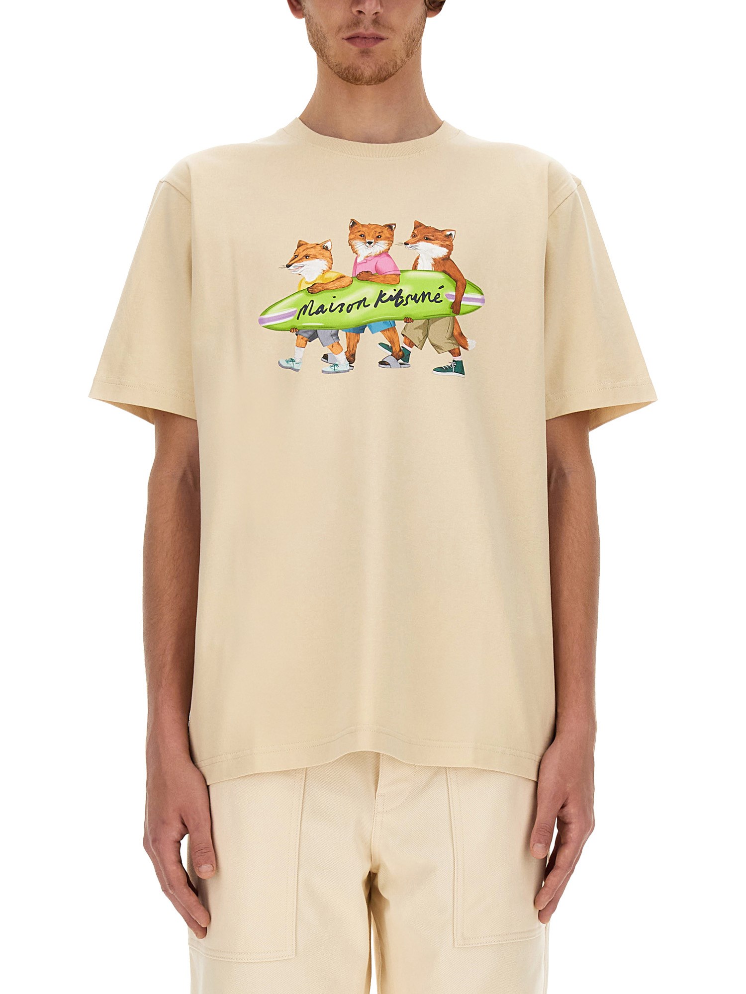 Maison Kitsuné maison kitsuné "surfing foxes" t-shirt