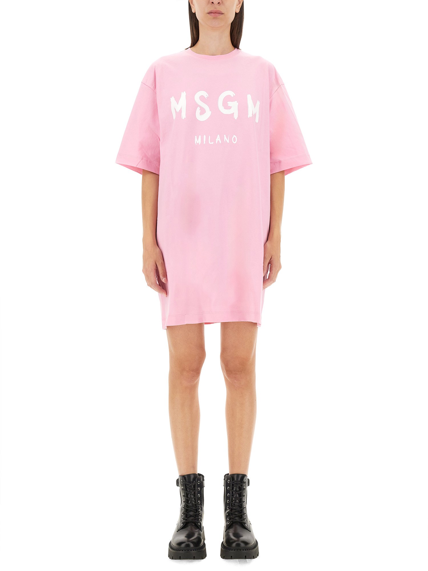 Msgm msgm brushed logo dress