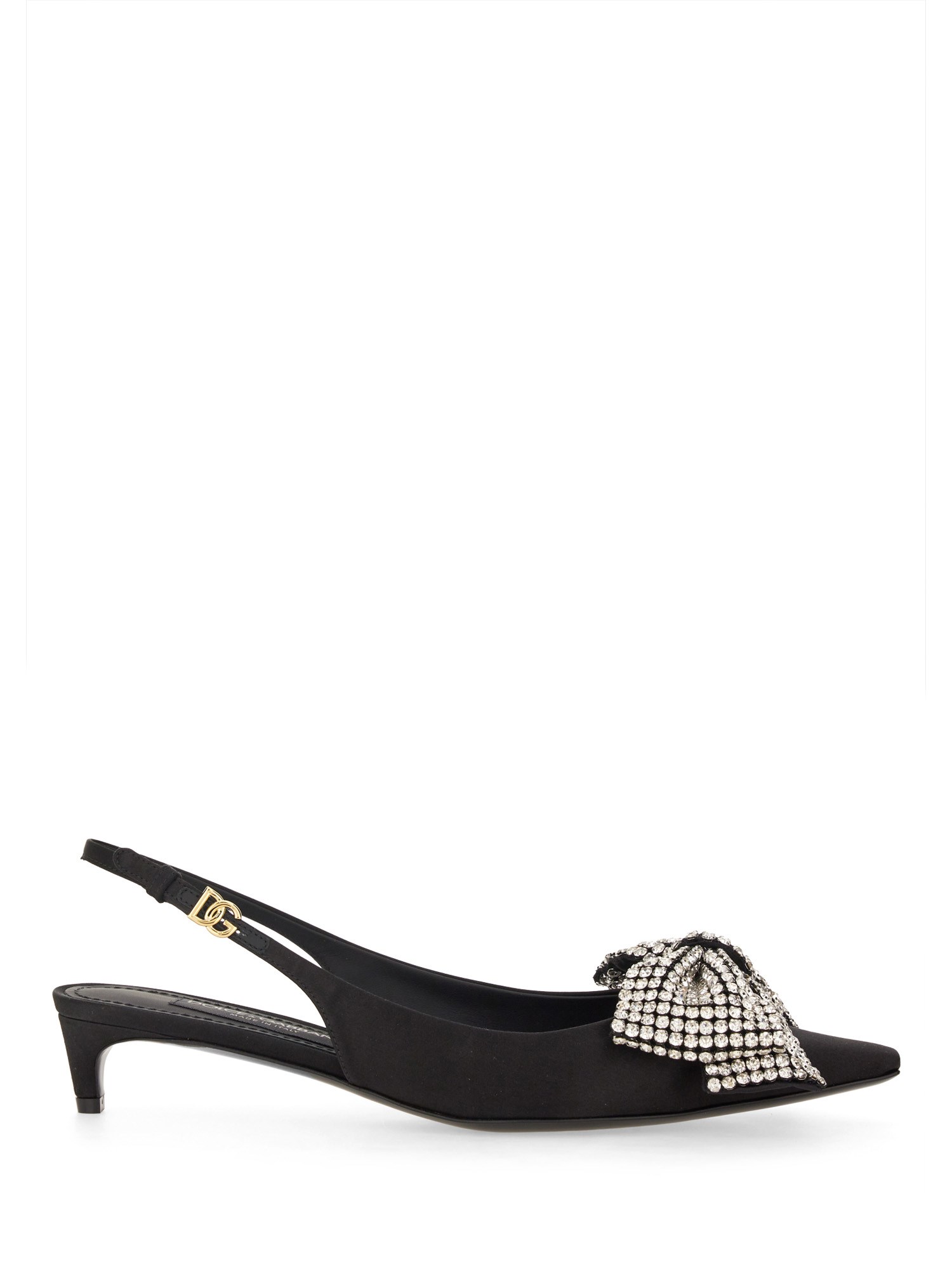 Dolce & Gabbana dolce & gabbana satin sling-back with rhinestone embroidery