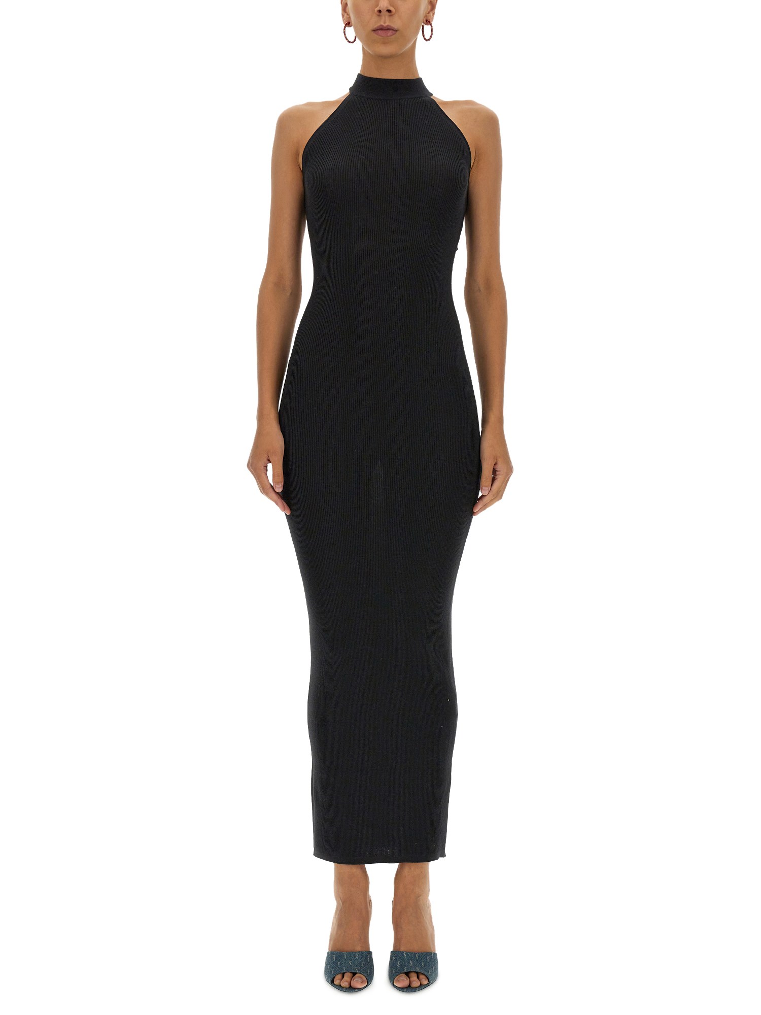 Saint Laurent saint laurent long ribbed dress