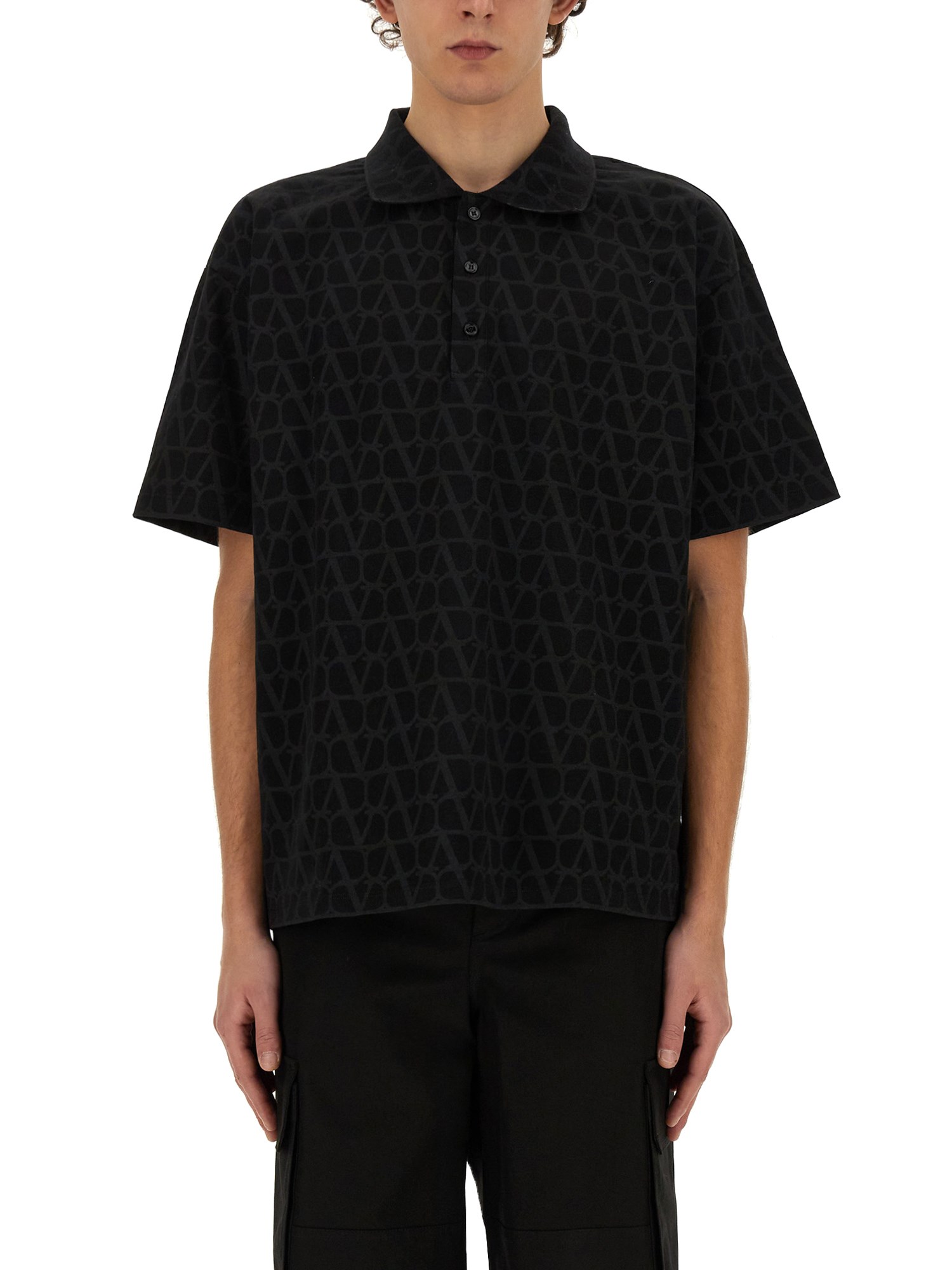 Valentino valentino polo shirt with iconographe toile print