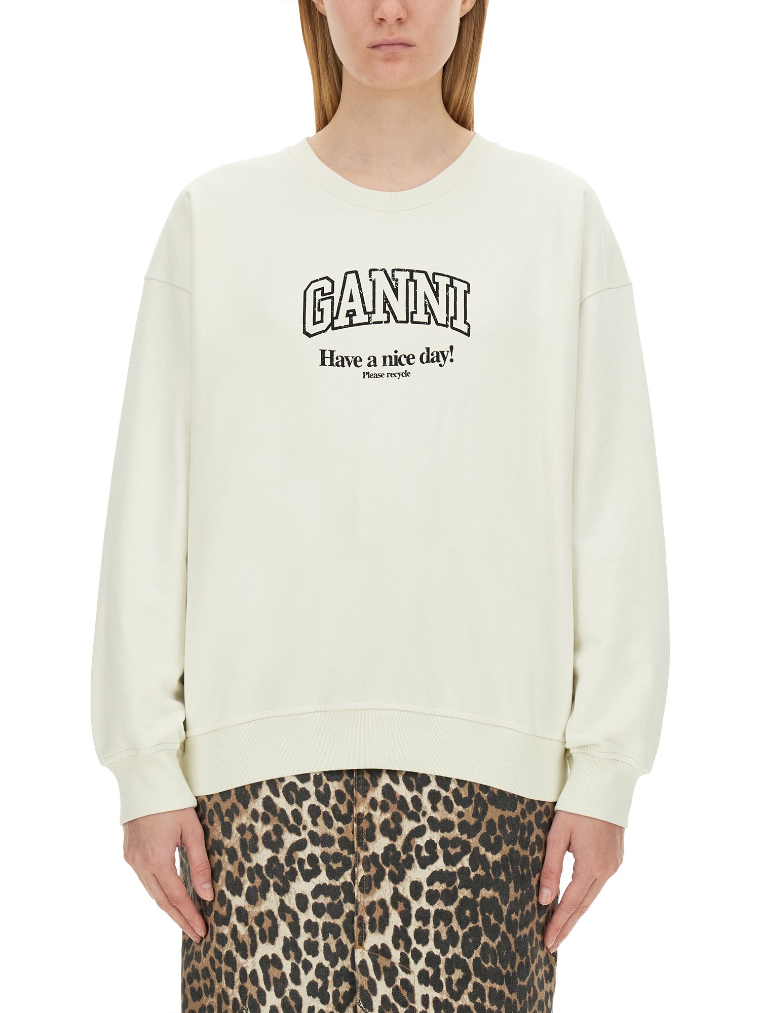 Ganni ganni sweatshirt with logo