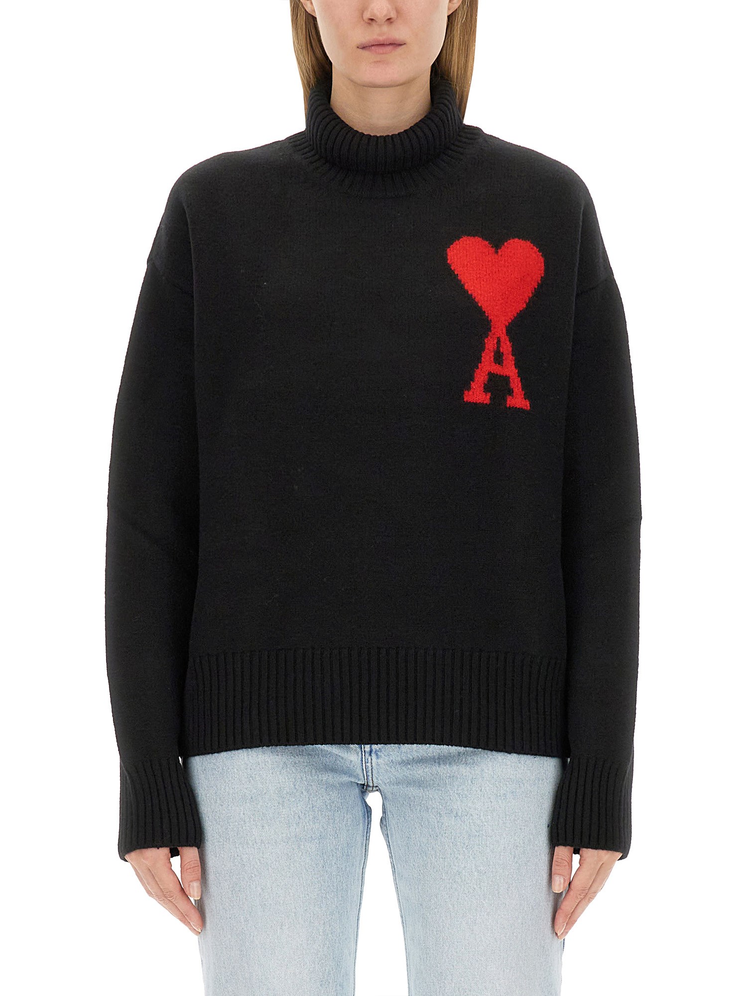 Ami Paris ami paris turtleneck sweater with logo