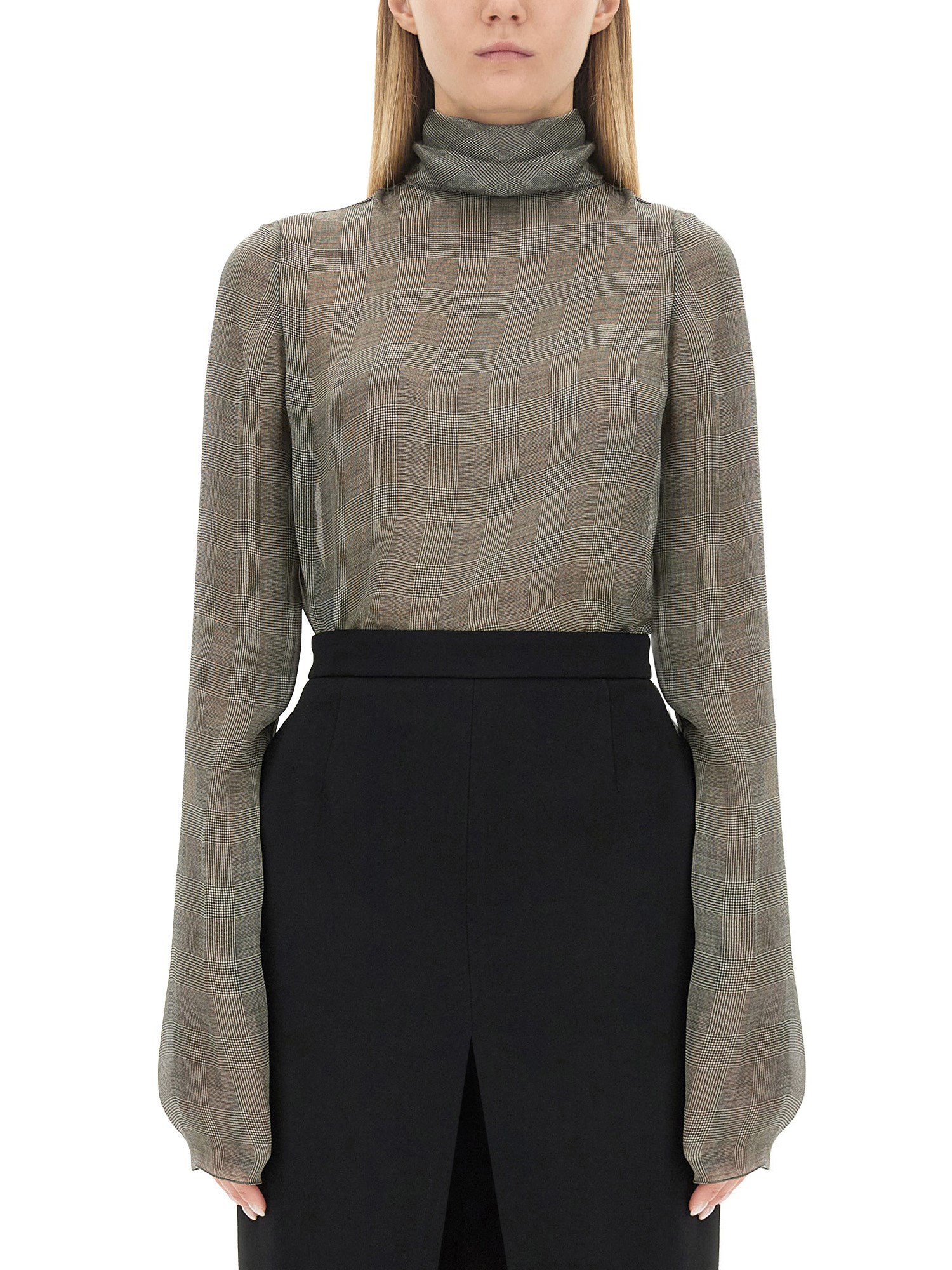 Saint Laurent saint laurent silk charmeuse turtleneck blouse