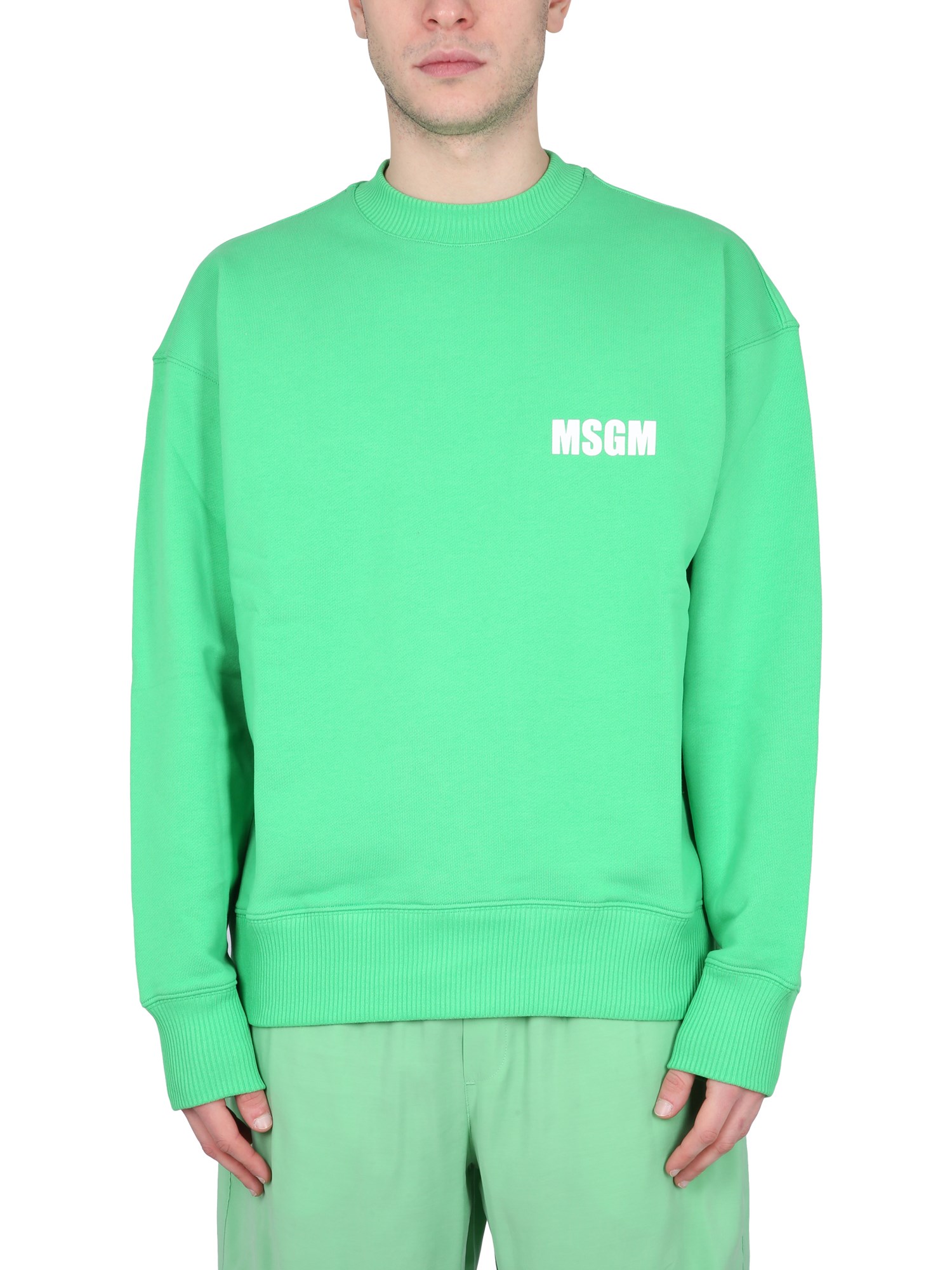 Msgm msgm crewneck sweatshirt with logo