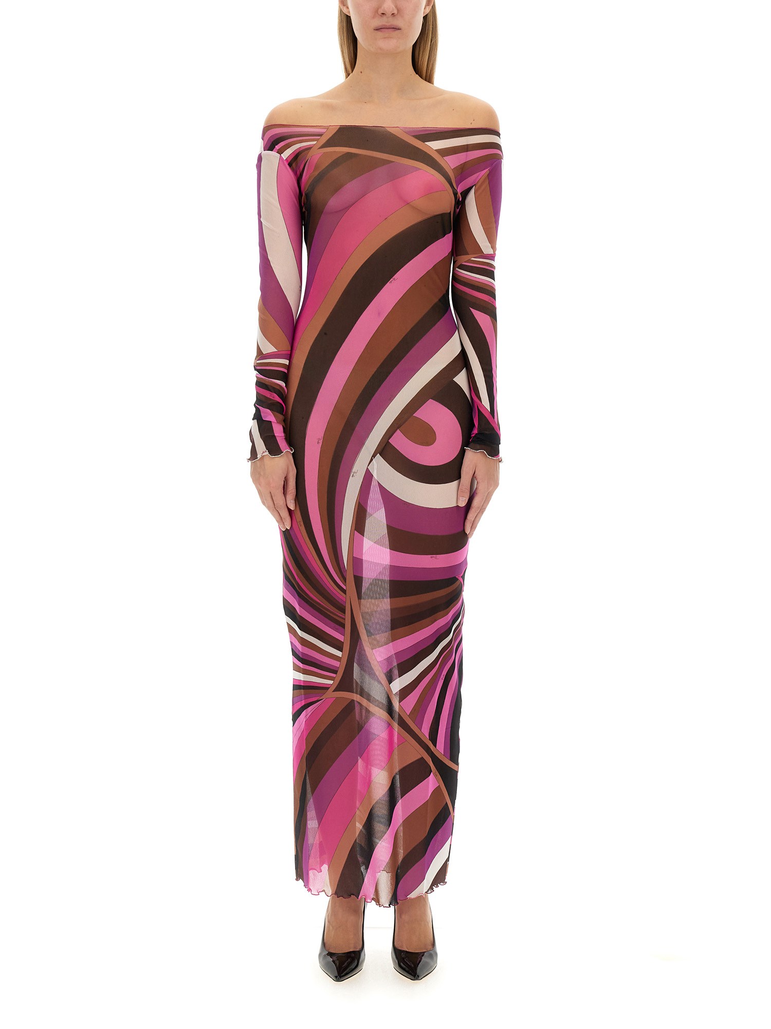 pucci pucci long dress with print