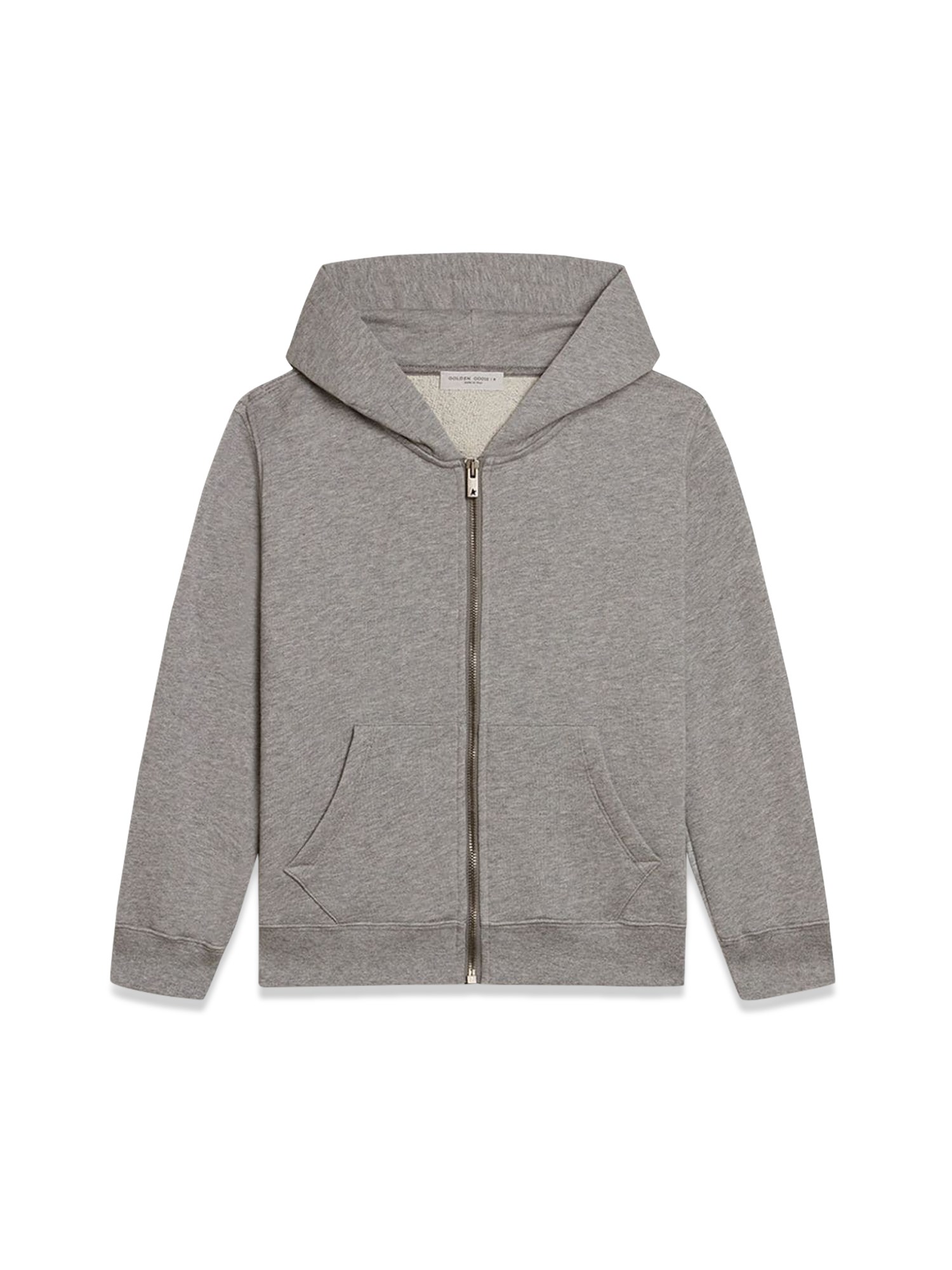 Golden Goose golden goose journey/ boy's zipped sweatshirt hoodie/ melange cotton stolen from golden print