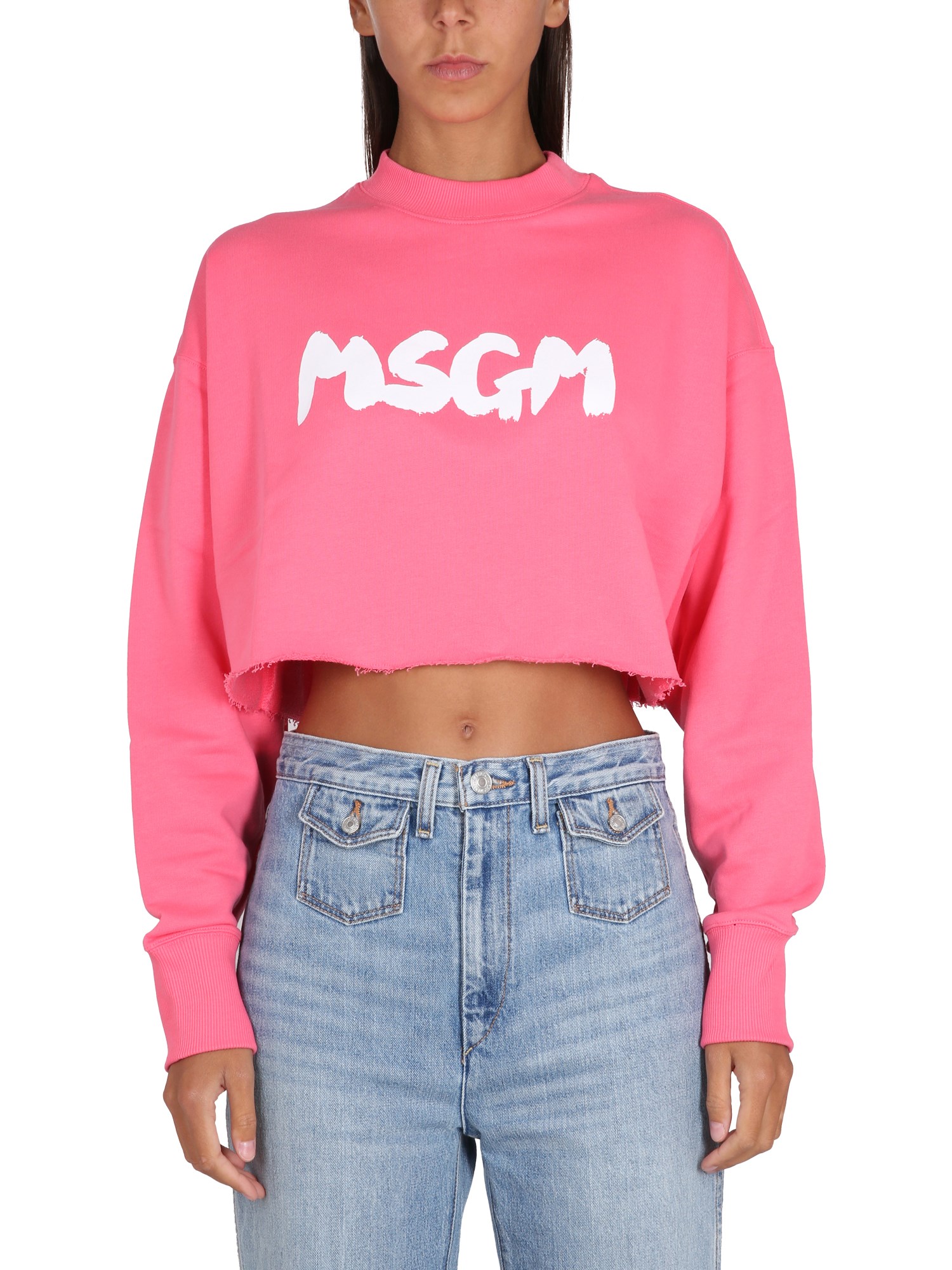 Msgm msgm sweatshirt with brushed logo print