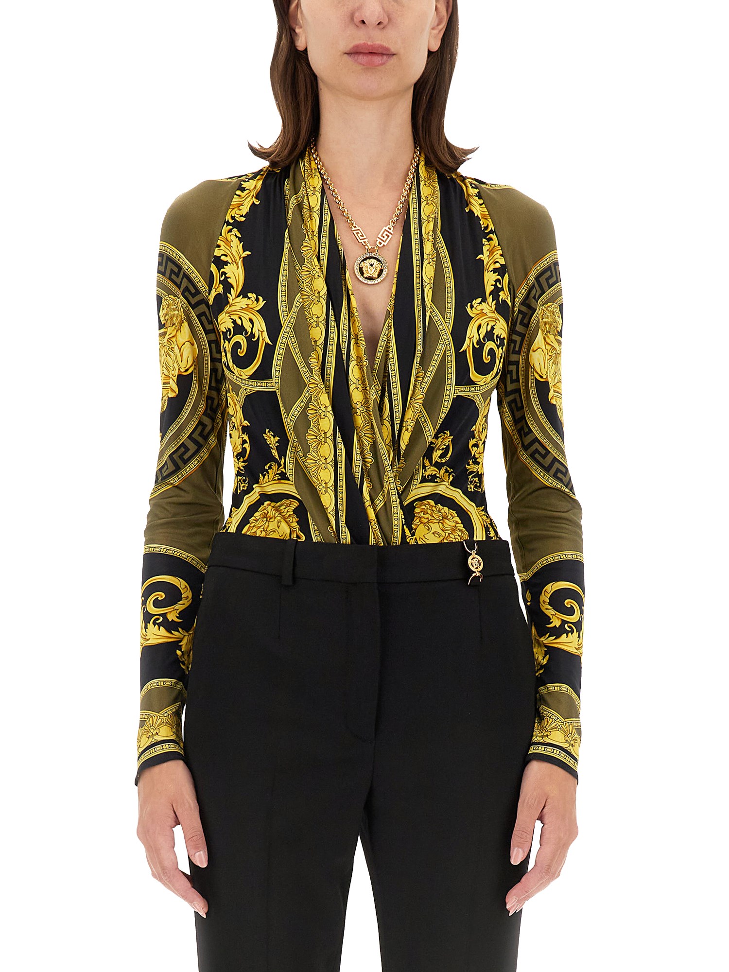 Versace versace bodysuit with baroque print