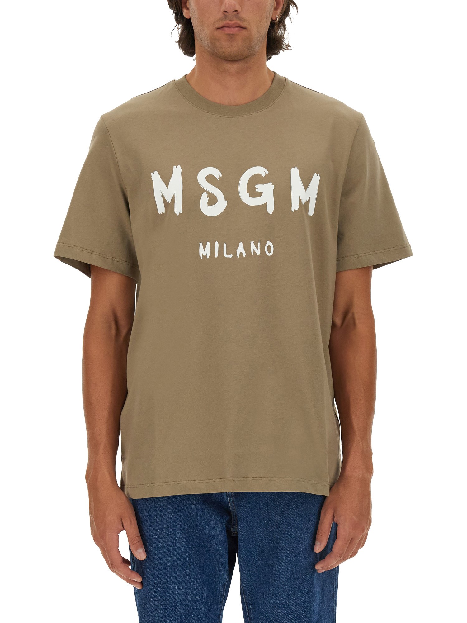 Msgm msgm t-shirt with brushed logo print