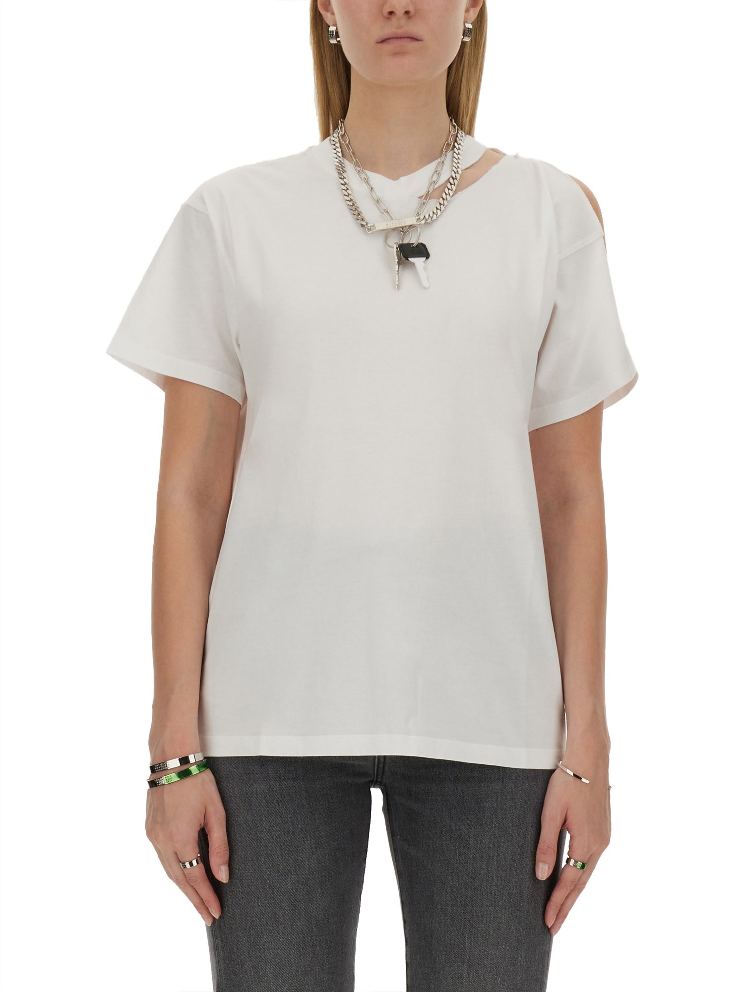 MM6 Maison Margiela mm6 maison margiela t-shirt with safety pins