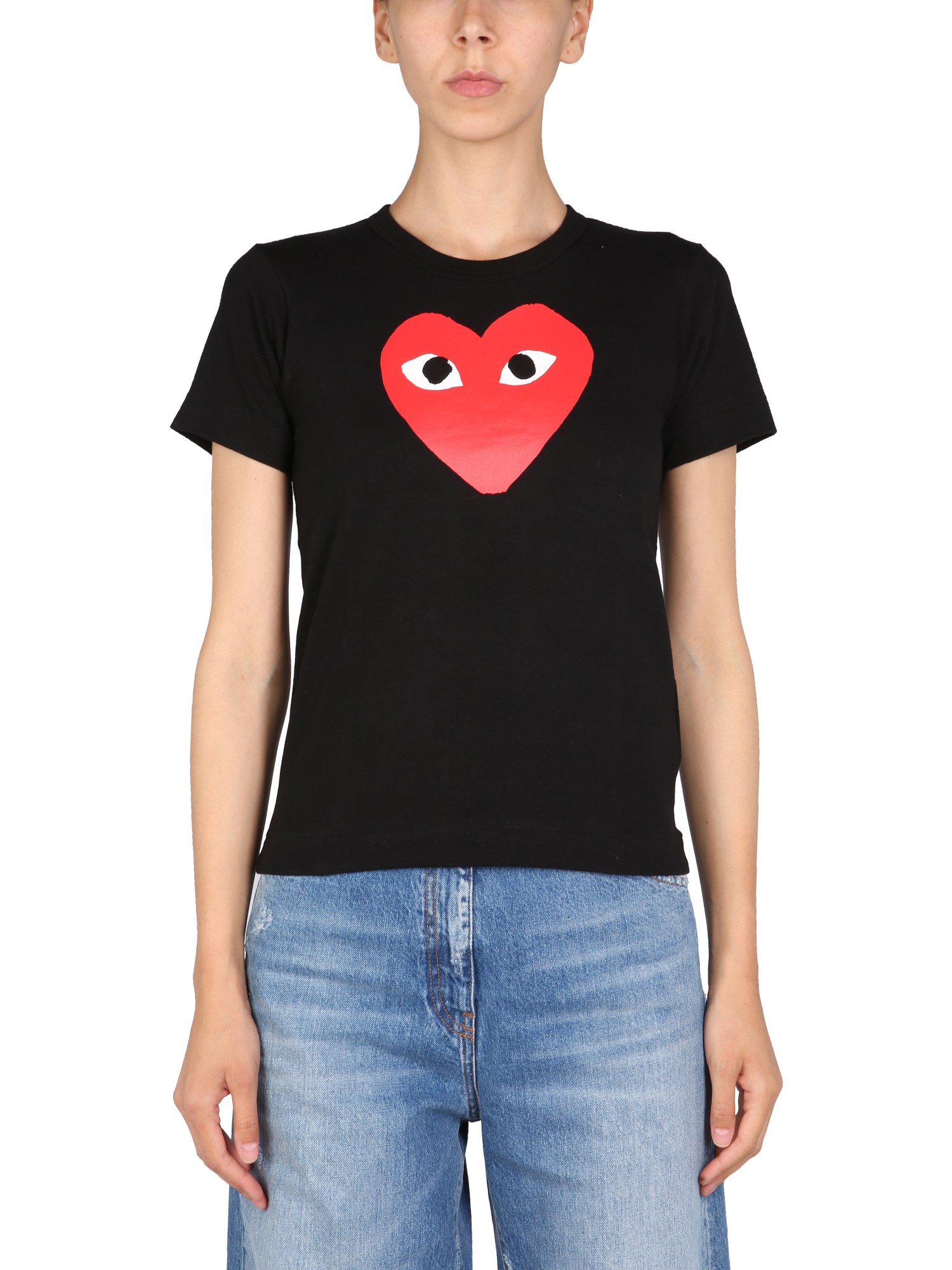 Comme Des Garçons Play comme des garcons play logo print t-shirt