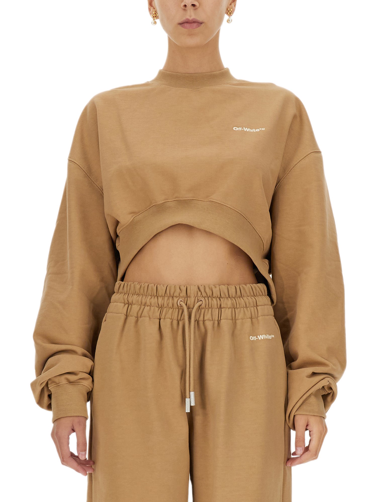 OFF-WHITE off-white cropped sweatshirt with logo