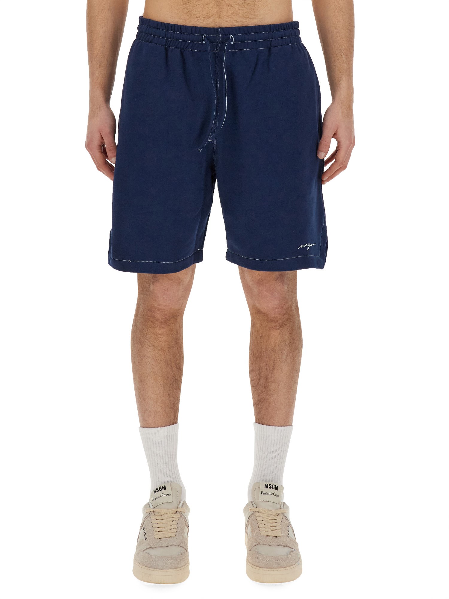 Msgm msgm bermuda shorts with embroidered logo