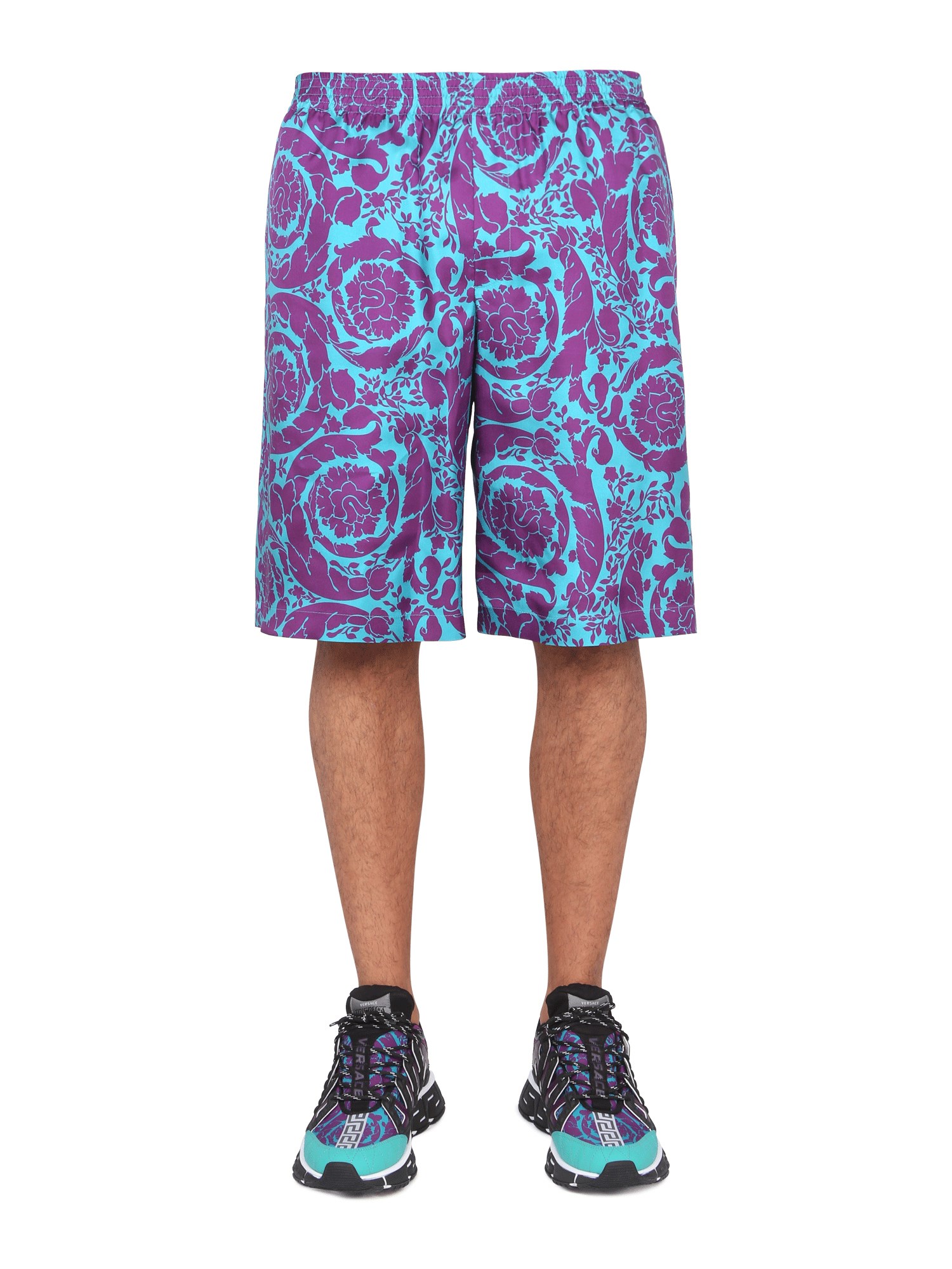 Versace versace baroque print silhouette shorts