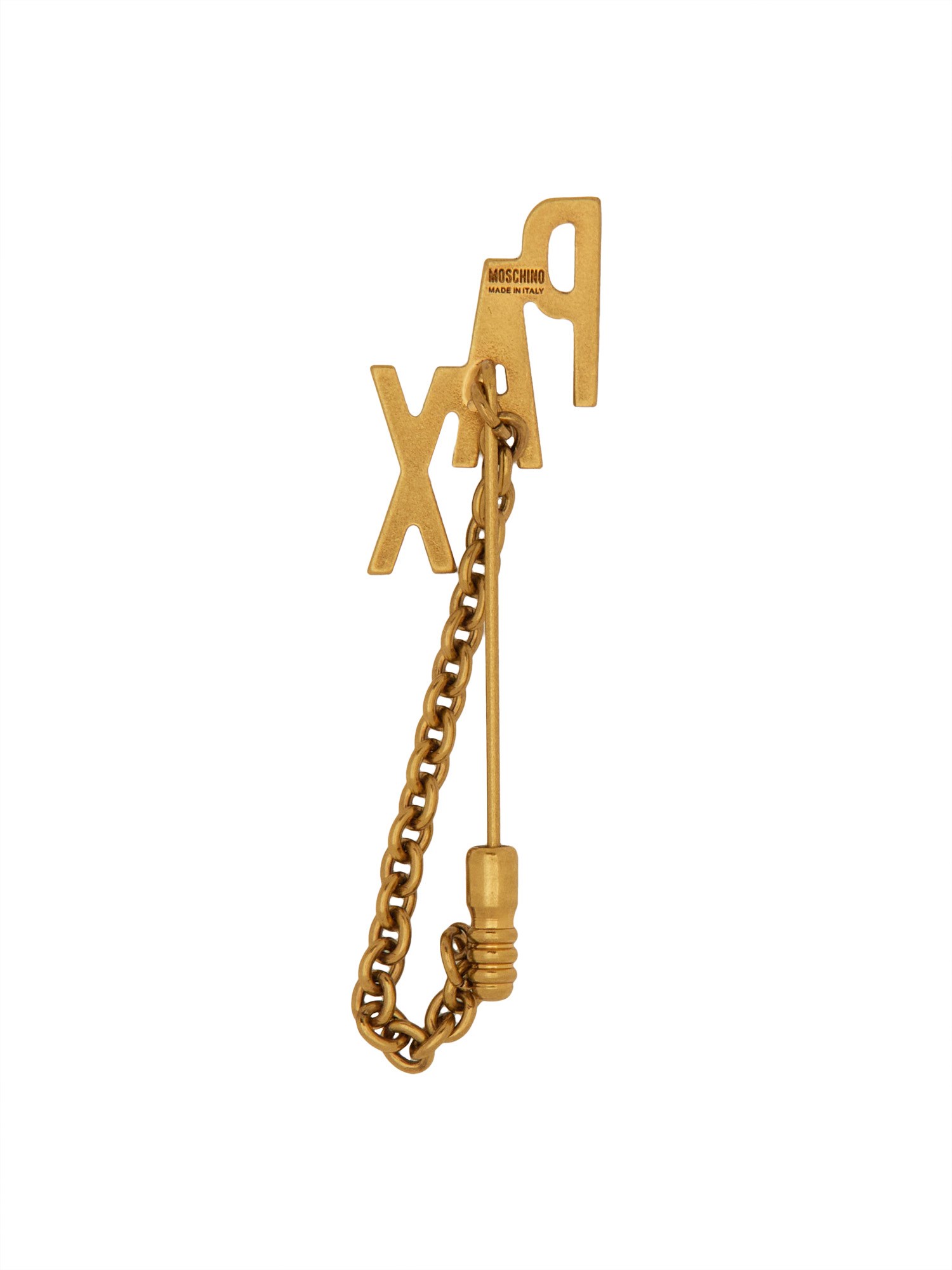 Moschino moschino brooch with chain pax