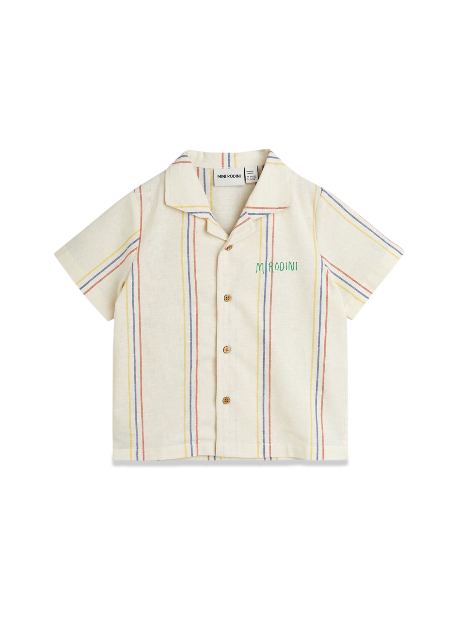 Mini Rodini mini rodini stripe y/d woven ss shirt - chapter 1