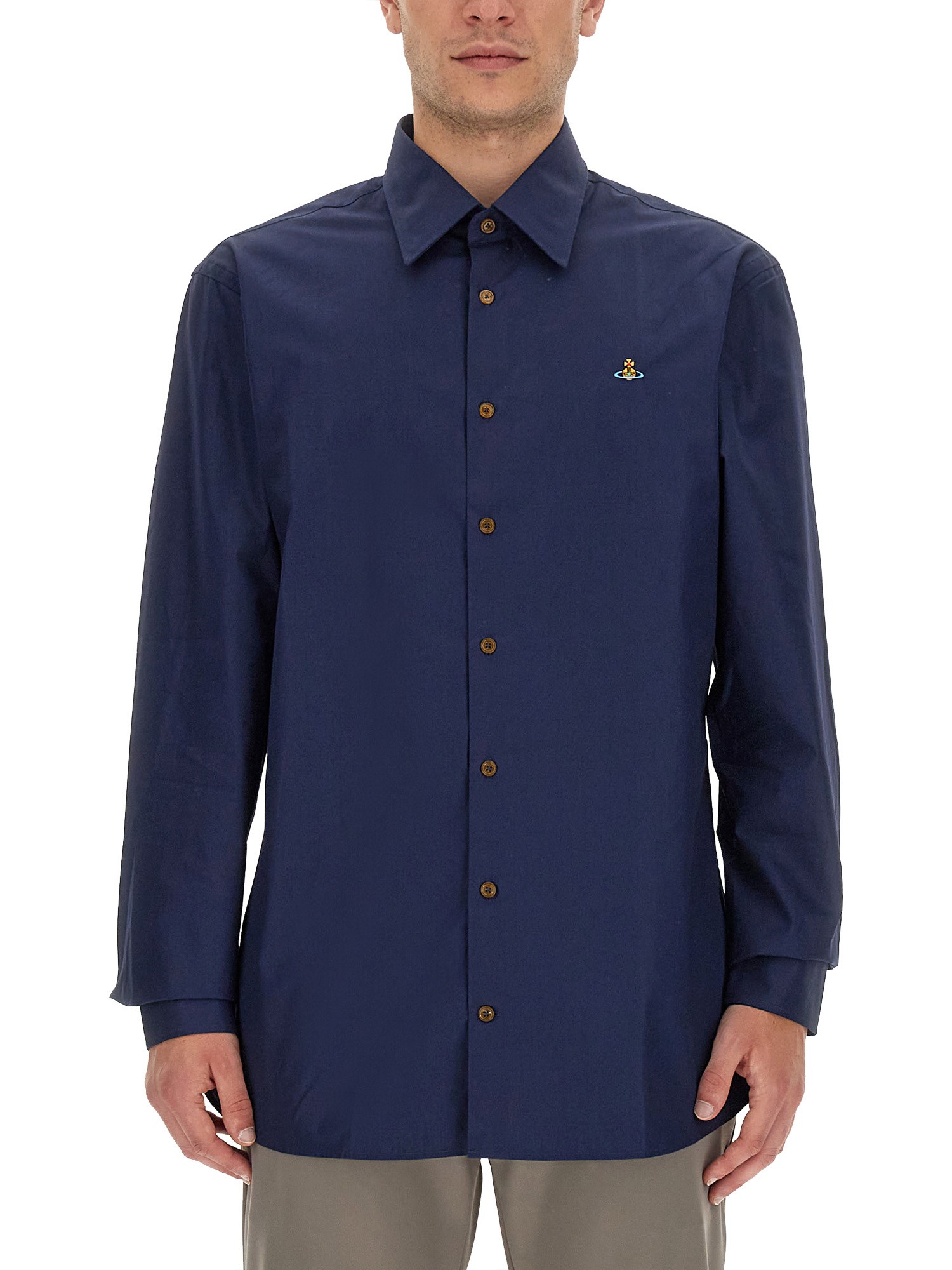 Vivienne Westwood vivienne westwood shirt with orb embroidery