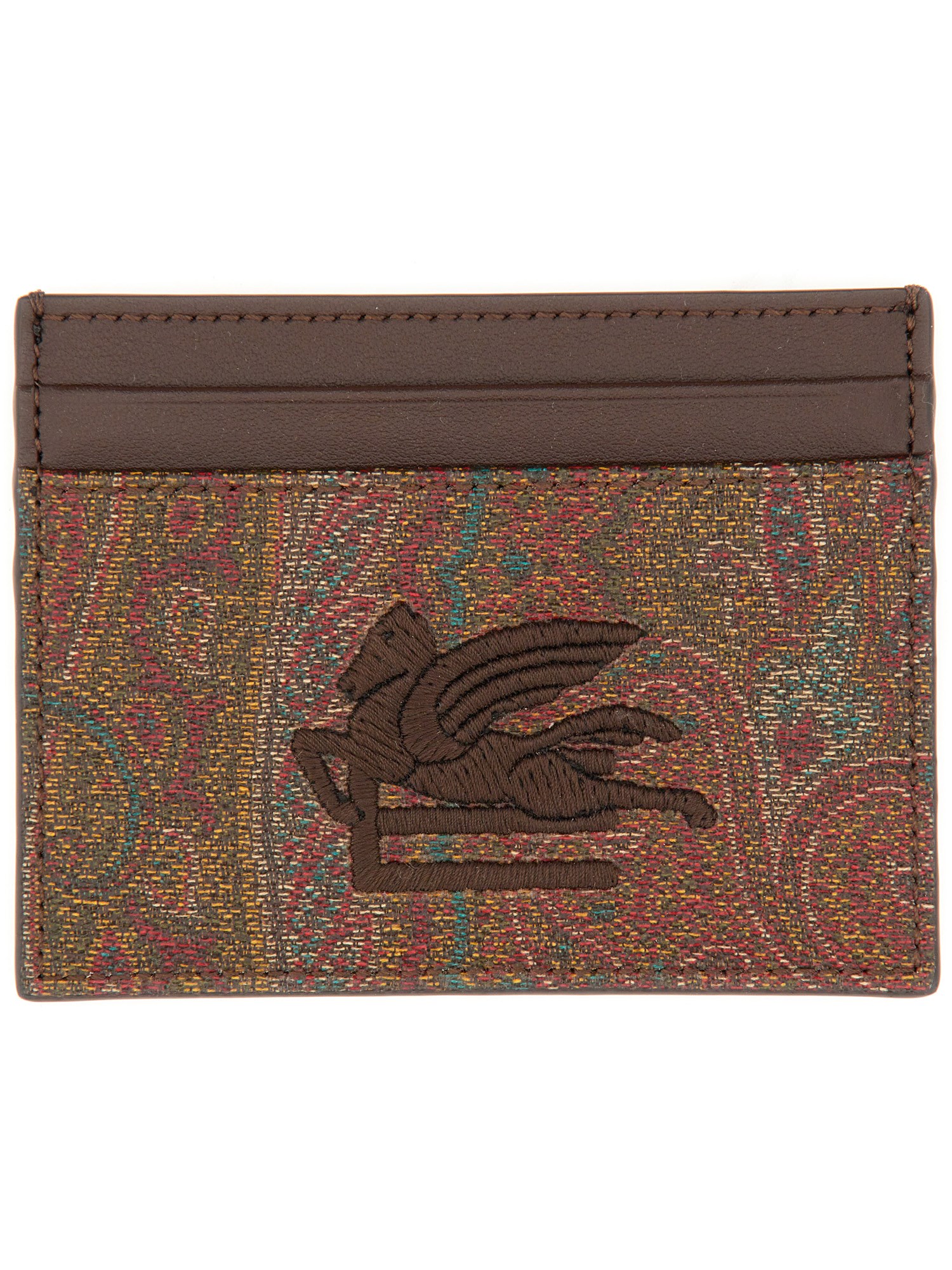 Etro etro paisley card holder with pegasus