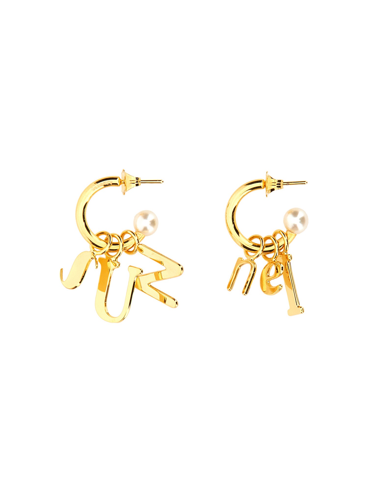 Sunnei sunnei lettering logo dangle earrings