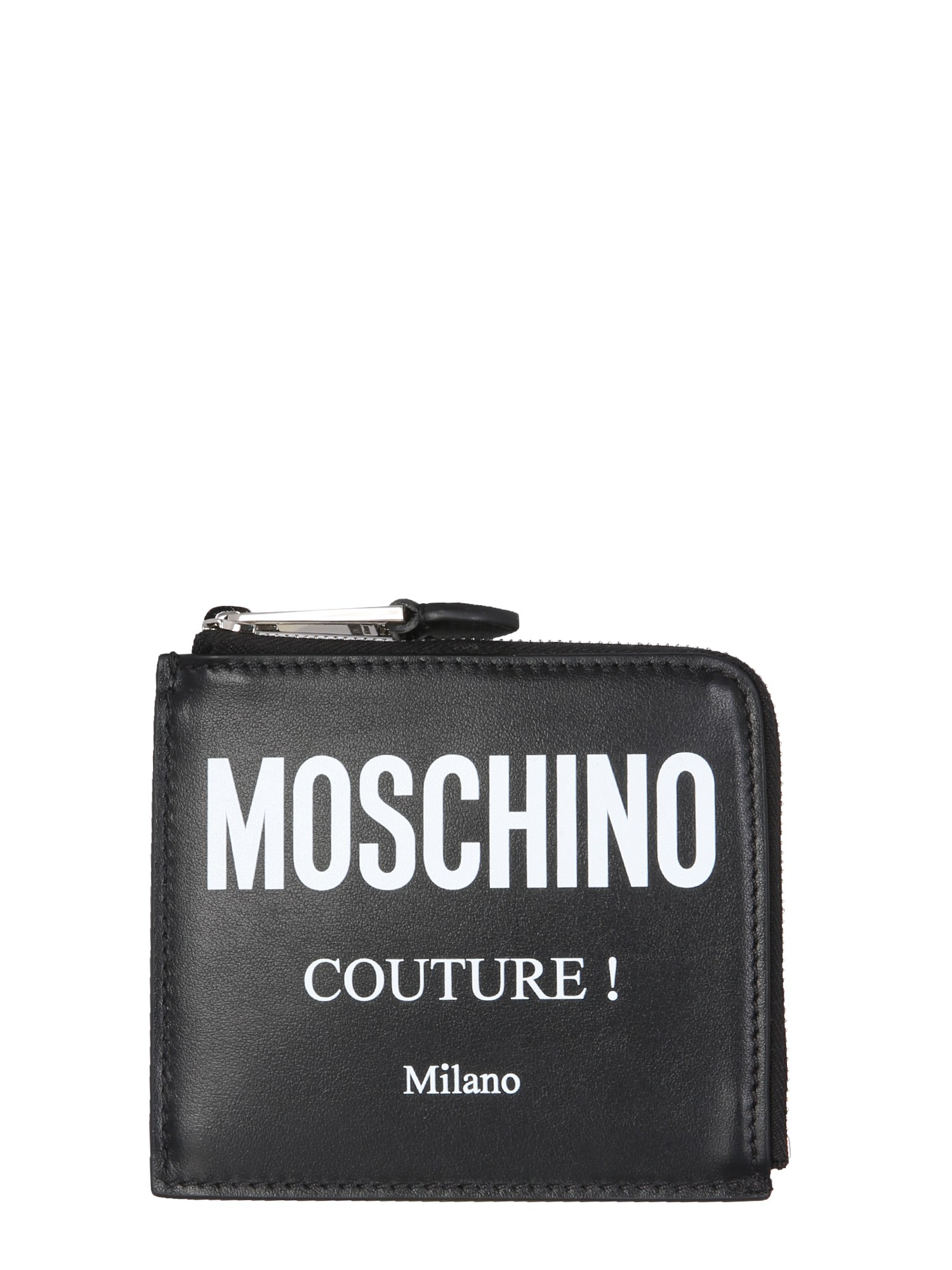 Moschino moschino square wallet with leather logo