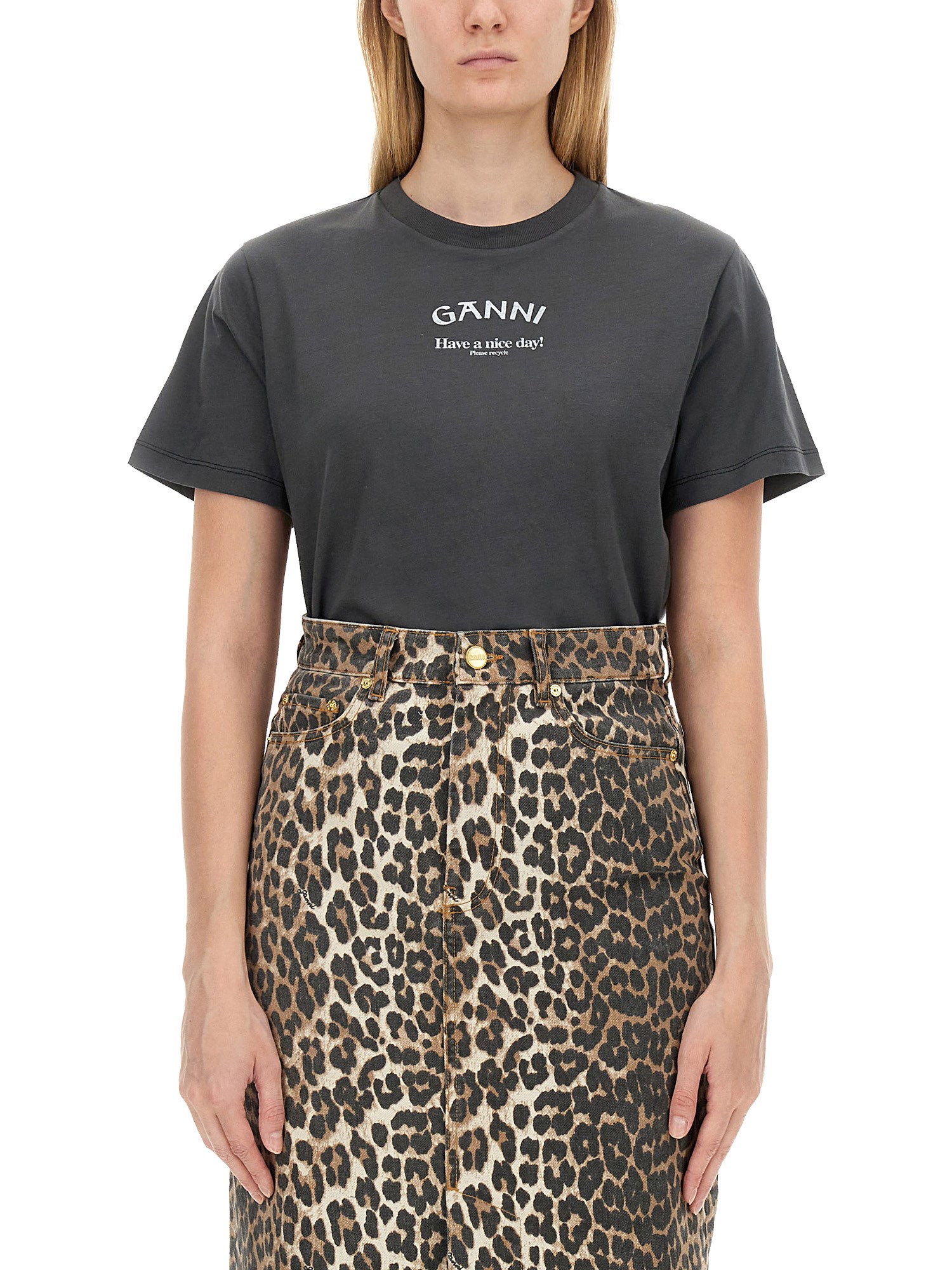 Ganni ganni t-shirt with logo