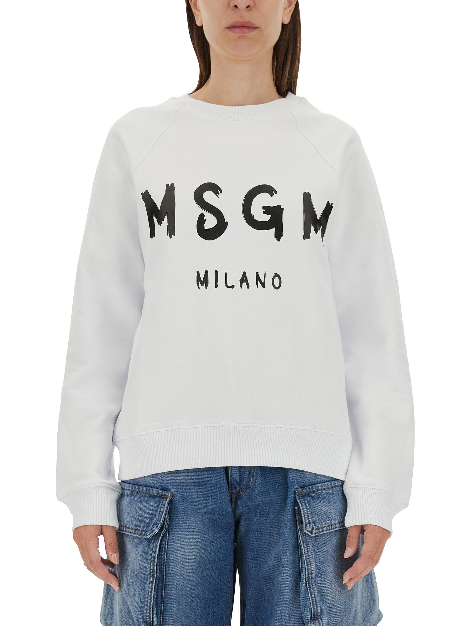 Msgm msgm sweatshirt with brushed logo print