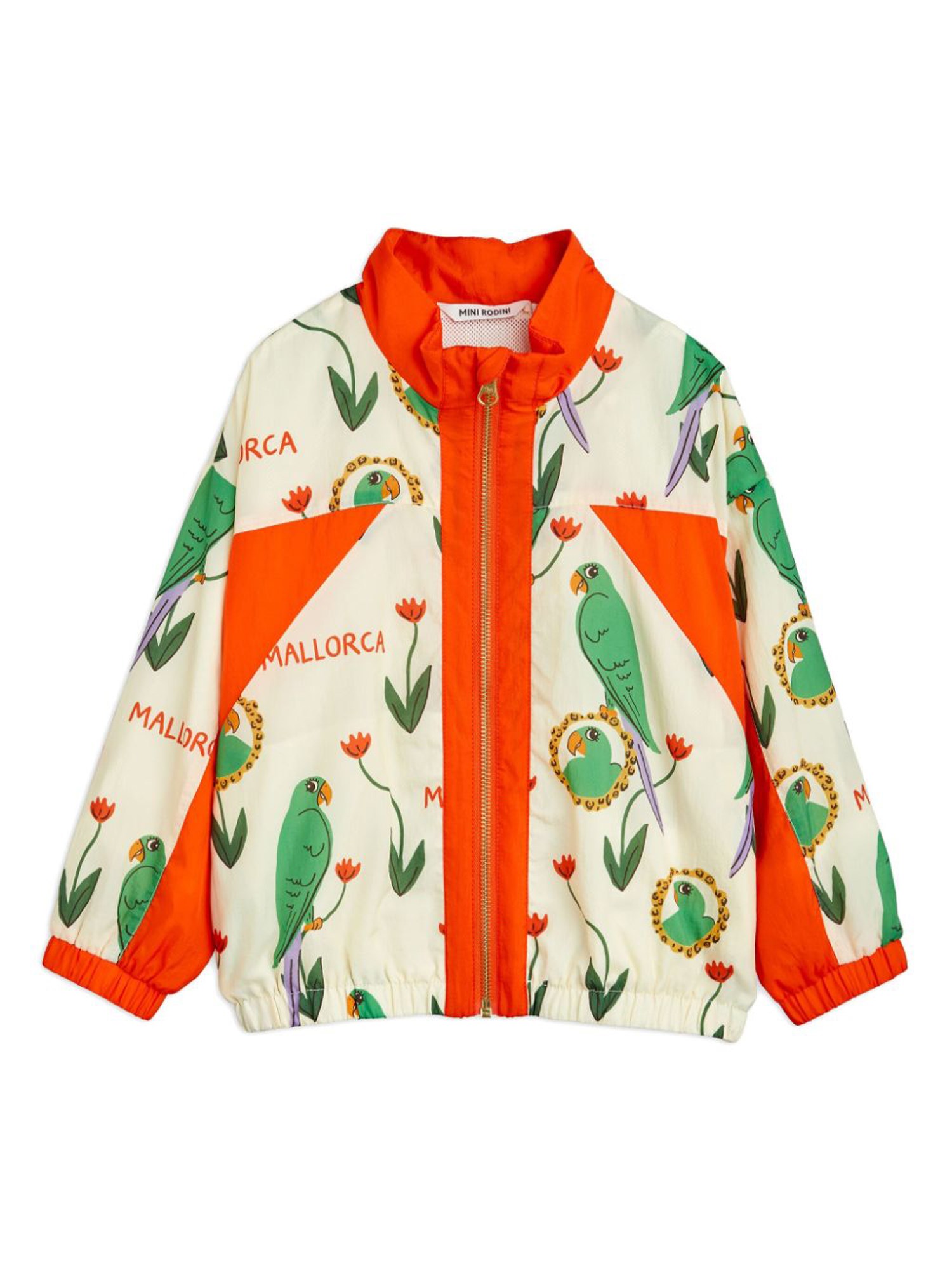 Mini Rodini mini rodini parrots aop nylon tracksuit jacket