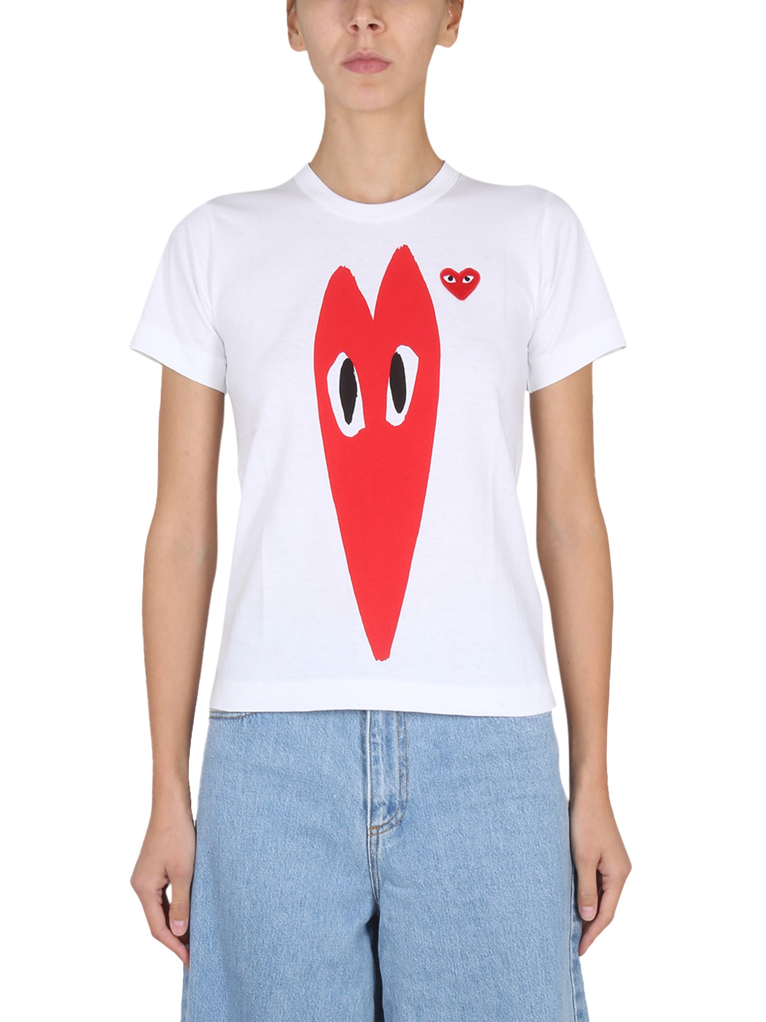 Comme Des Garçons Play comme des garcons play logo print t-shirt