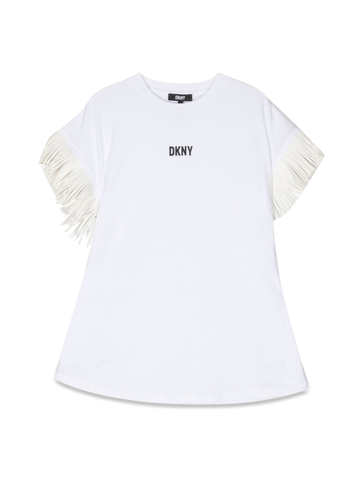 DKNY dkny logo dress frayed sleeves