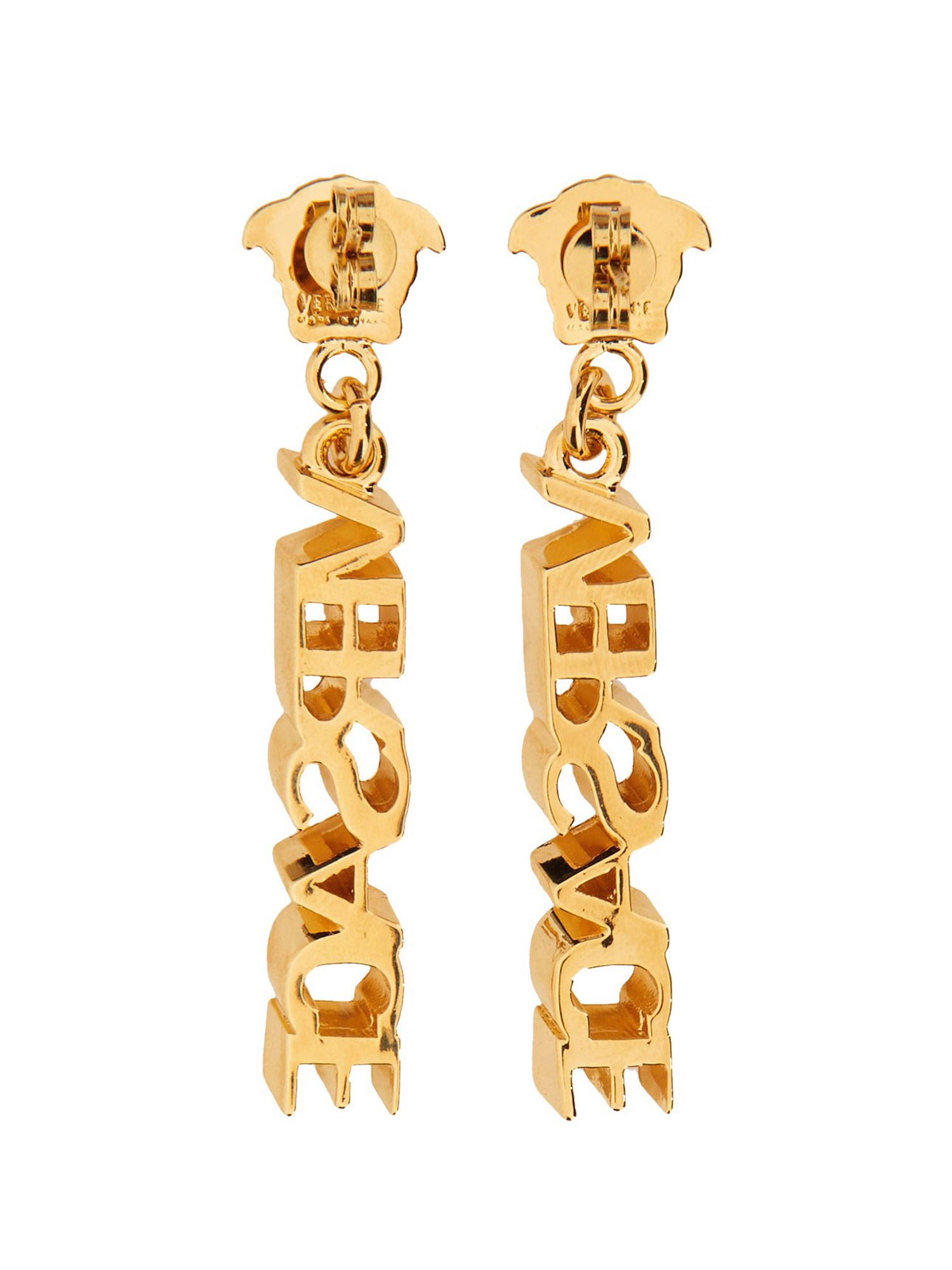 Versace versace logoed drop earrings