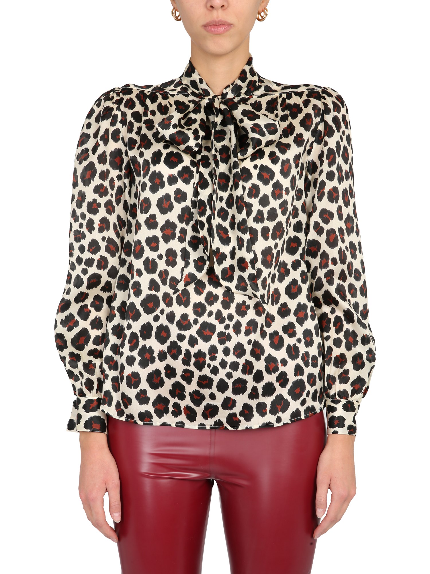 Saint Laurent saint laurent shirt with leopard print