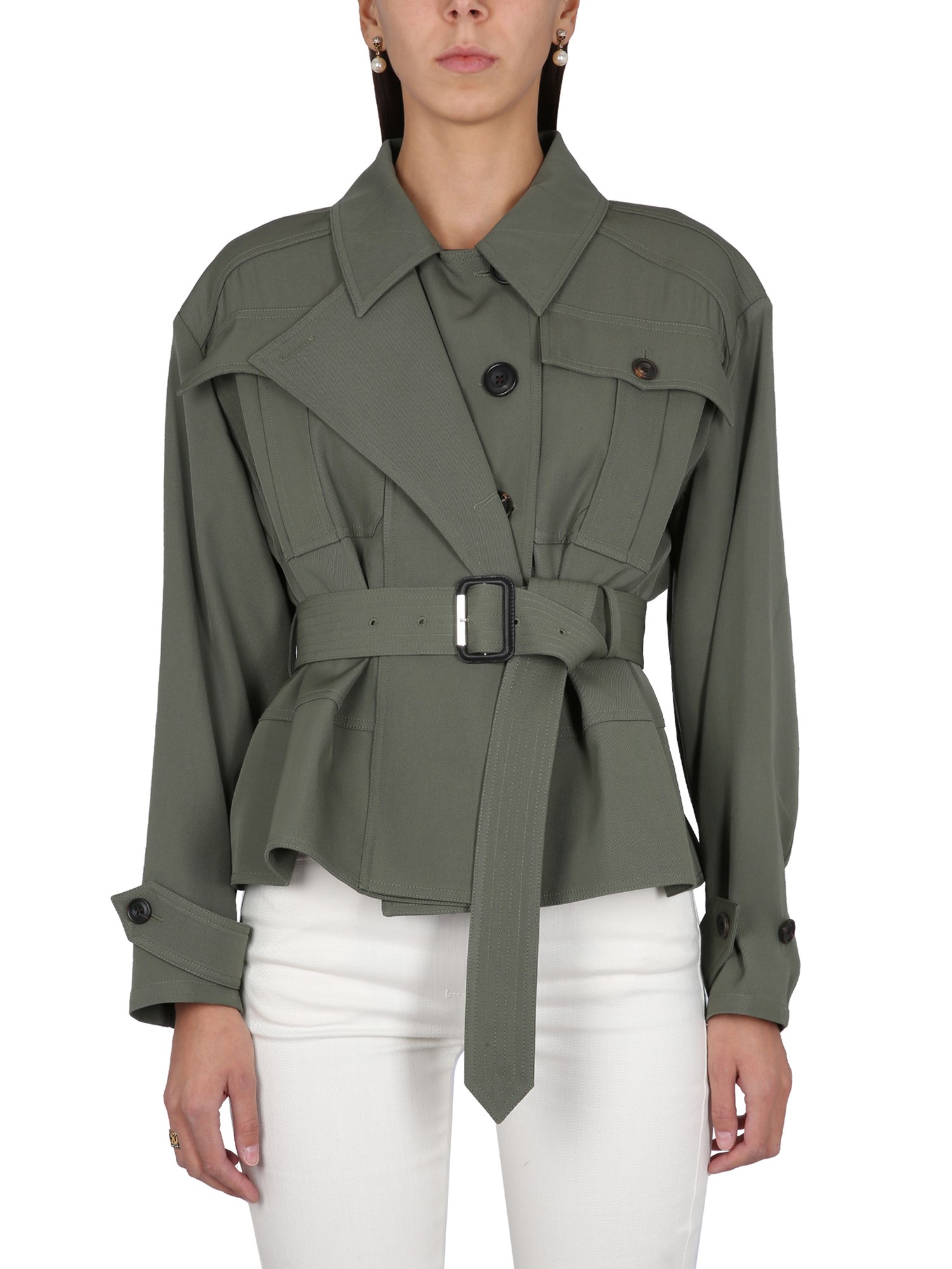 Alexander McQueen alexander mcqueen military jacket with ruffles