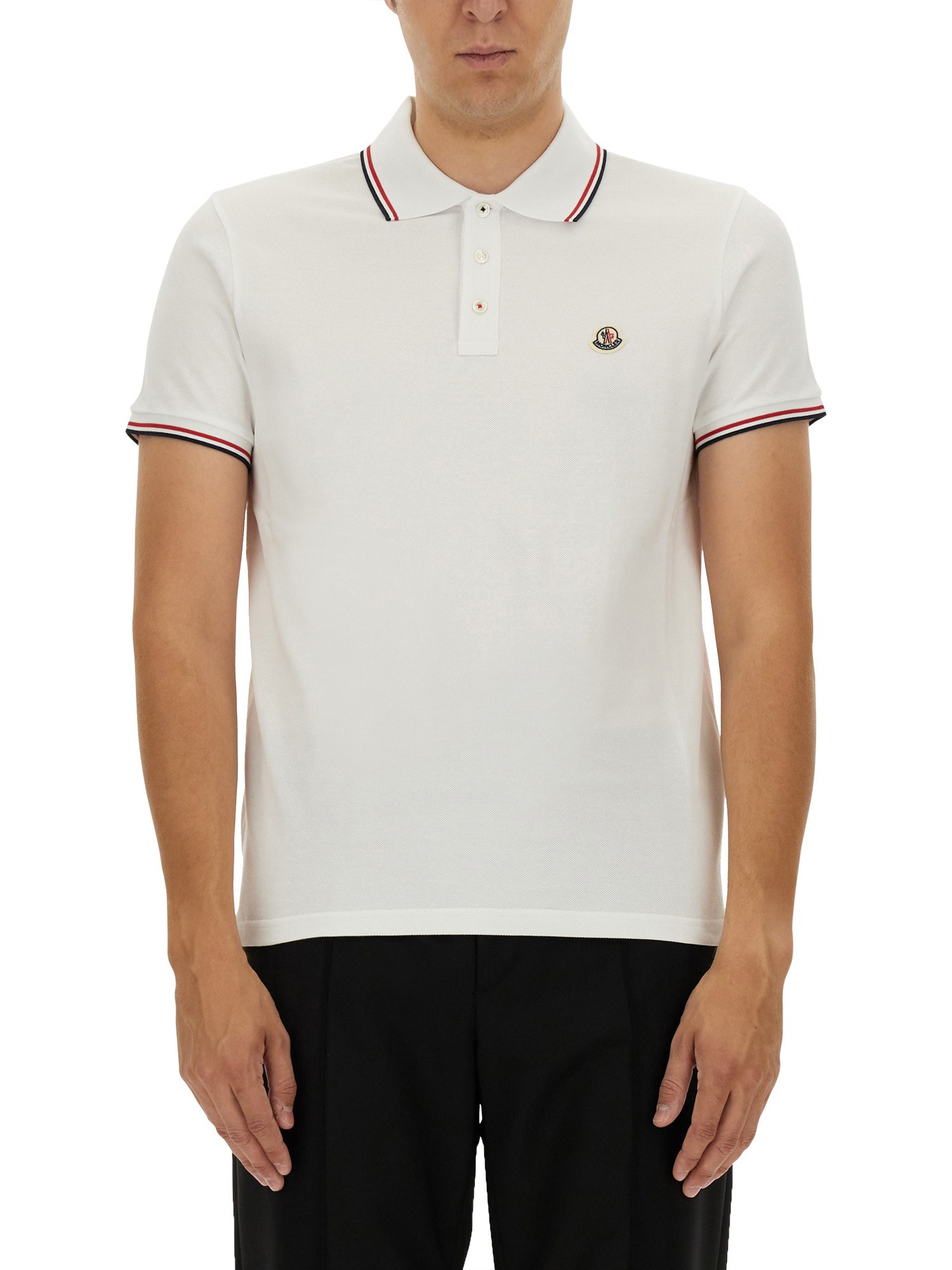 Moncler moncler polo with logo patch