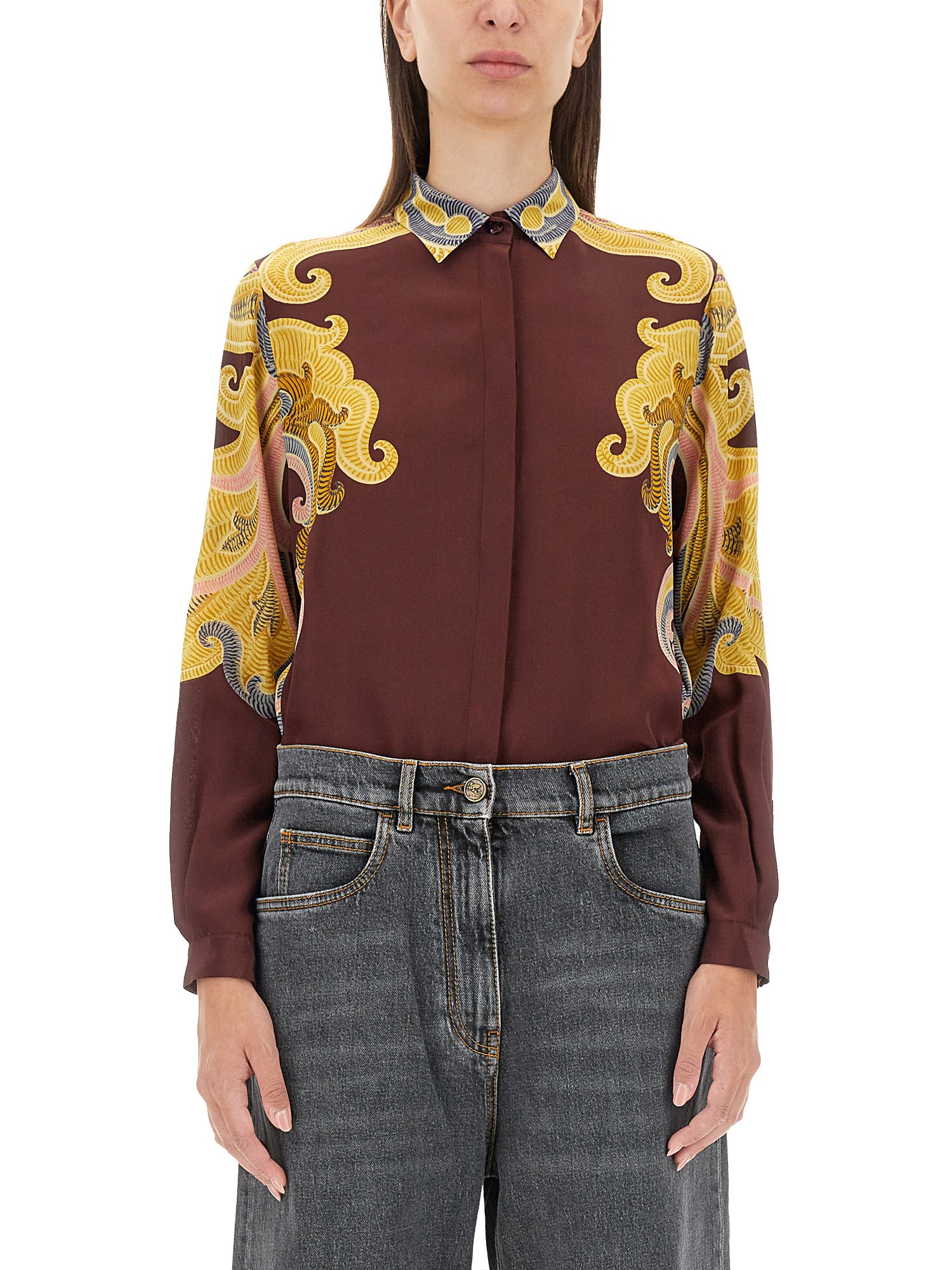 Etro etro printed shirt