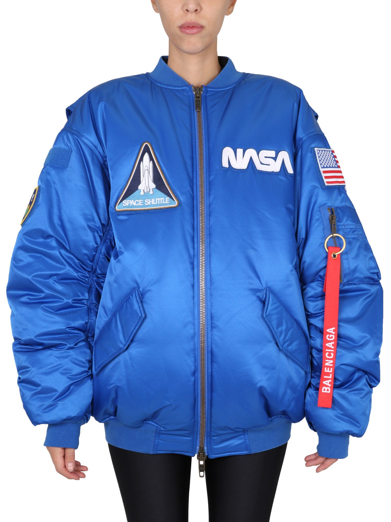 Balenciaga balenciaga bomber con patch nasa