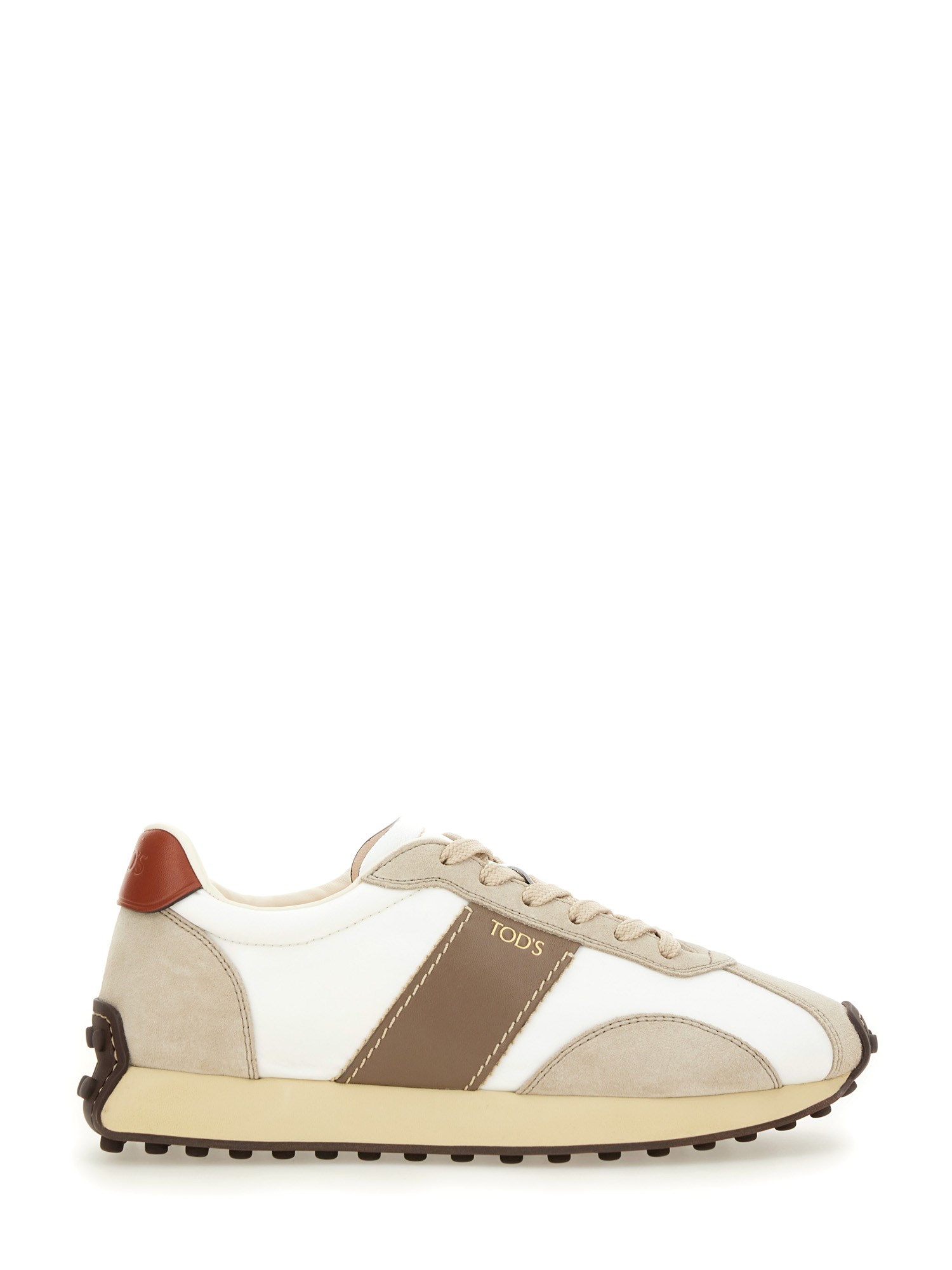 Tod's tod's leather and fabric sneaker