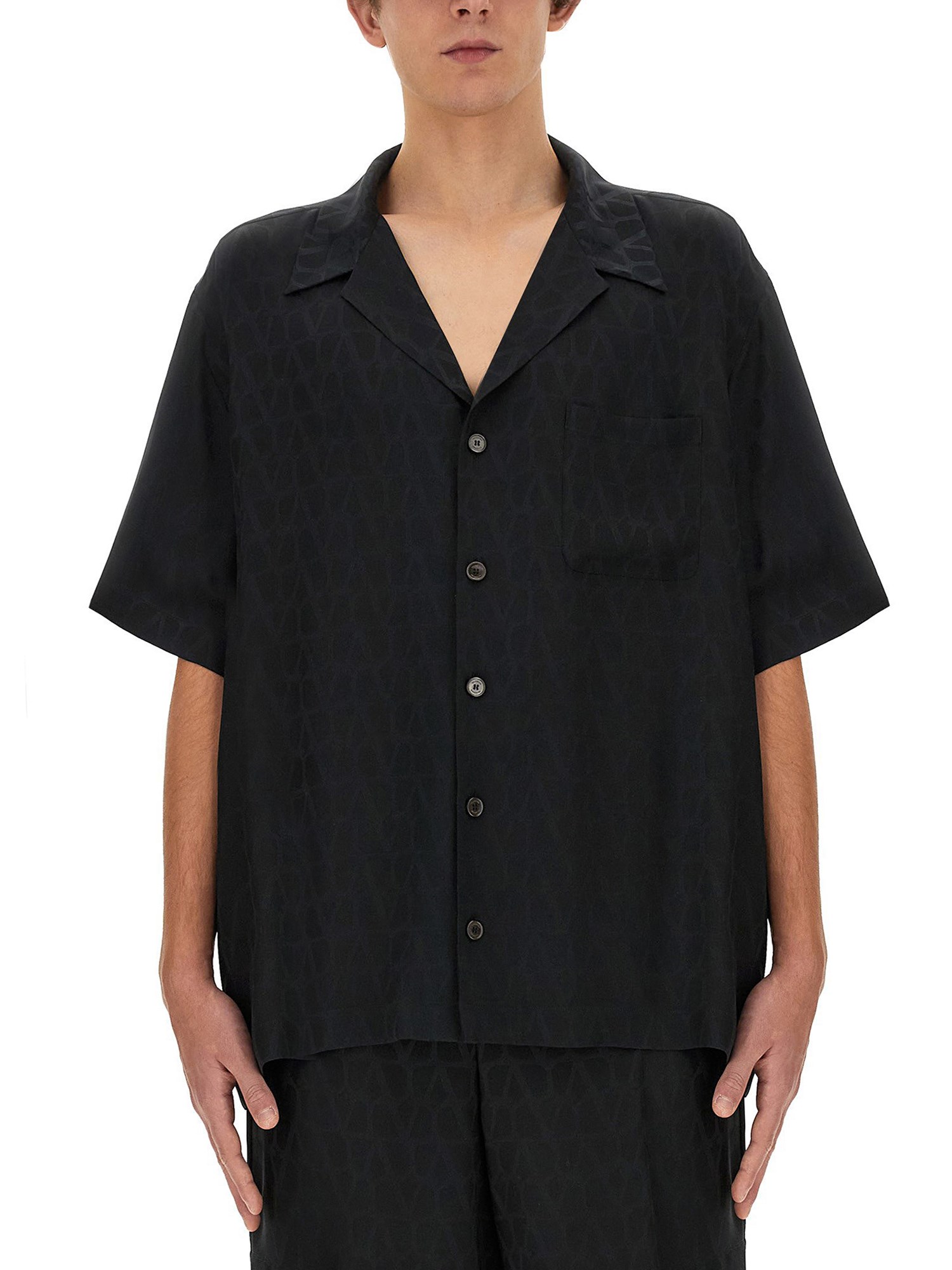 Valentino valentino bowling shirt with iconographe toile pattern