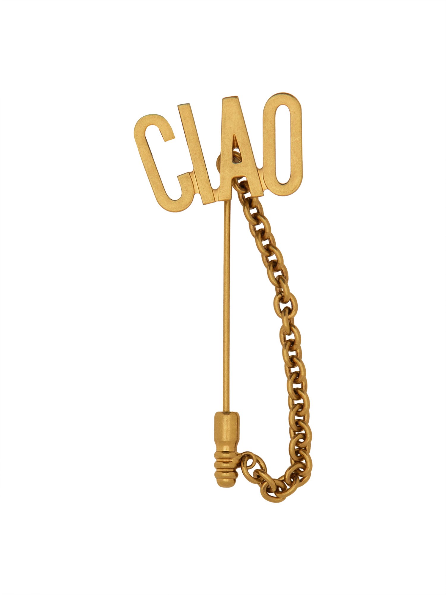 Moschino moschino brooch with chain hello