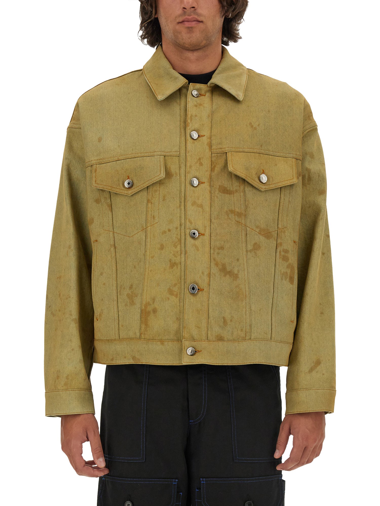 Msgm msgm denim jacket dyed in tea