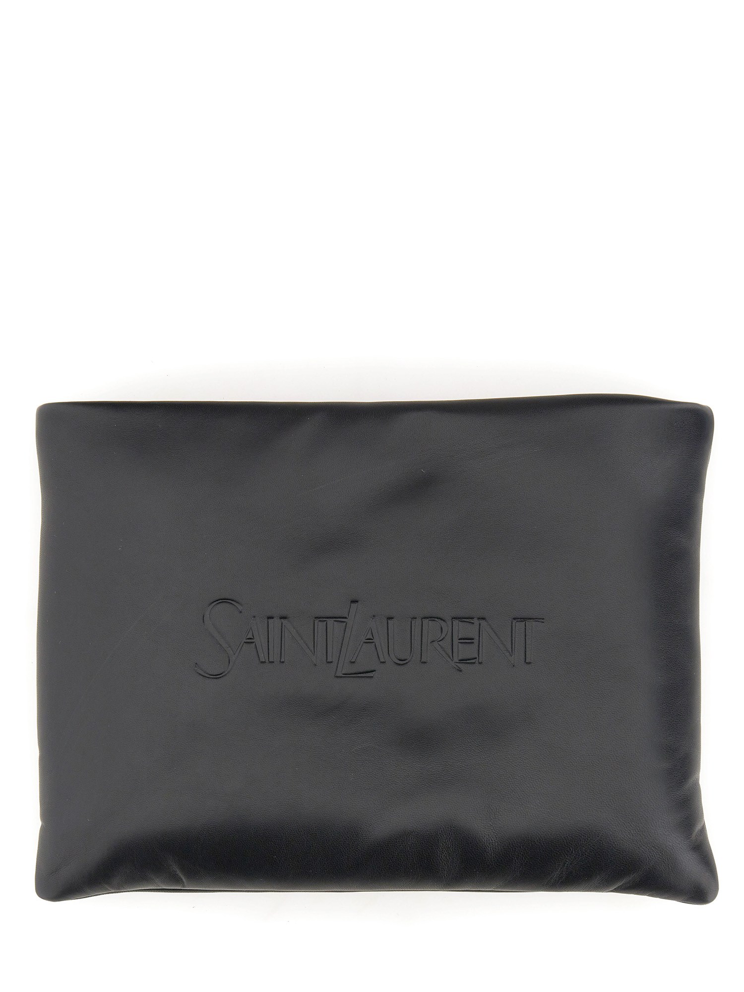 Saint Laurent saint laurent large padded clutch bag with logo