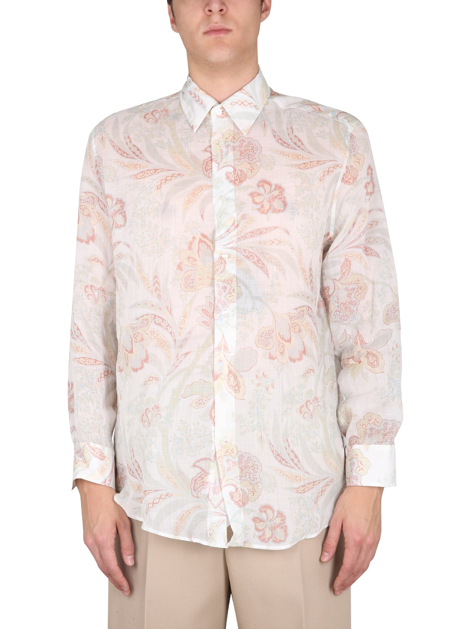 Etro etro paisley and flower print shirt