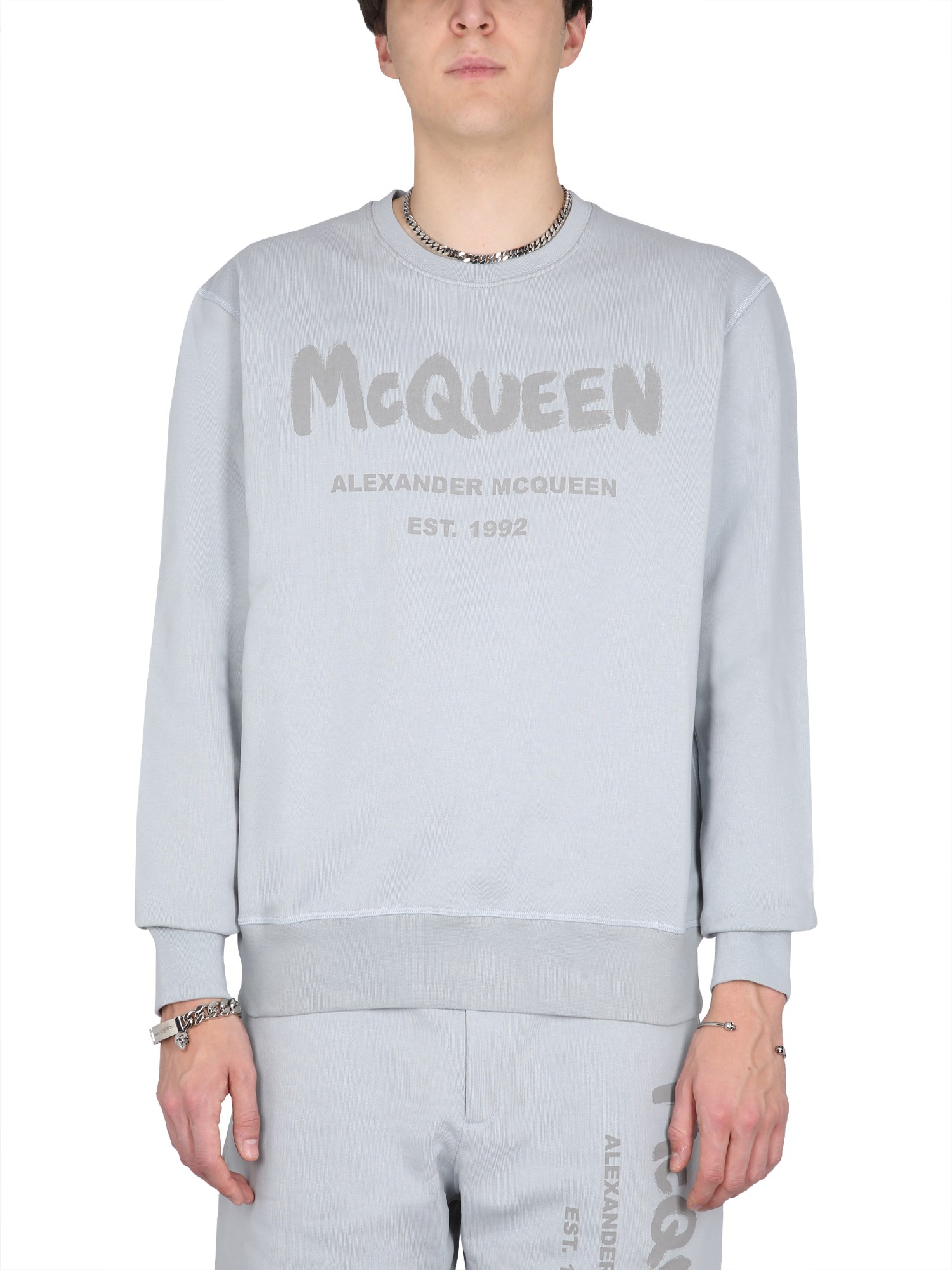 Alexander McQueen alexander mcqueen graffiti logo print sweatshirt