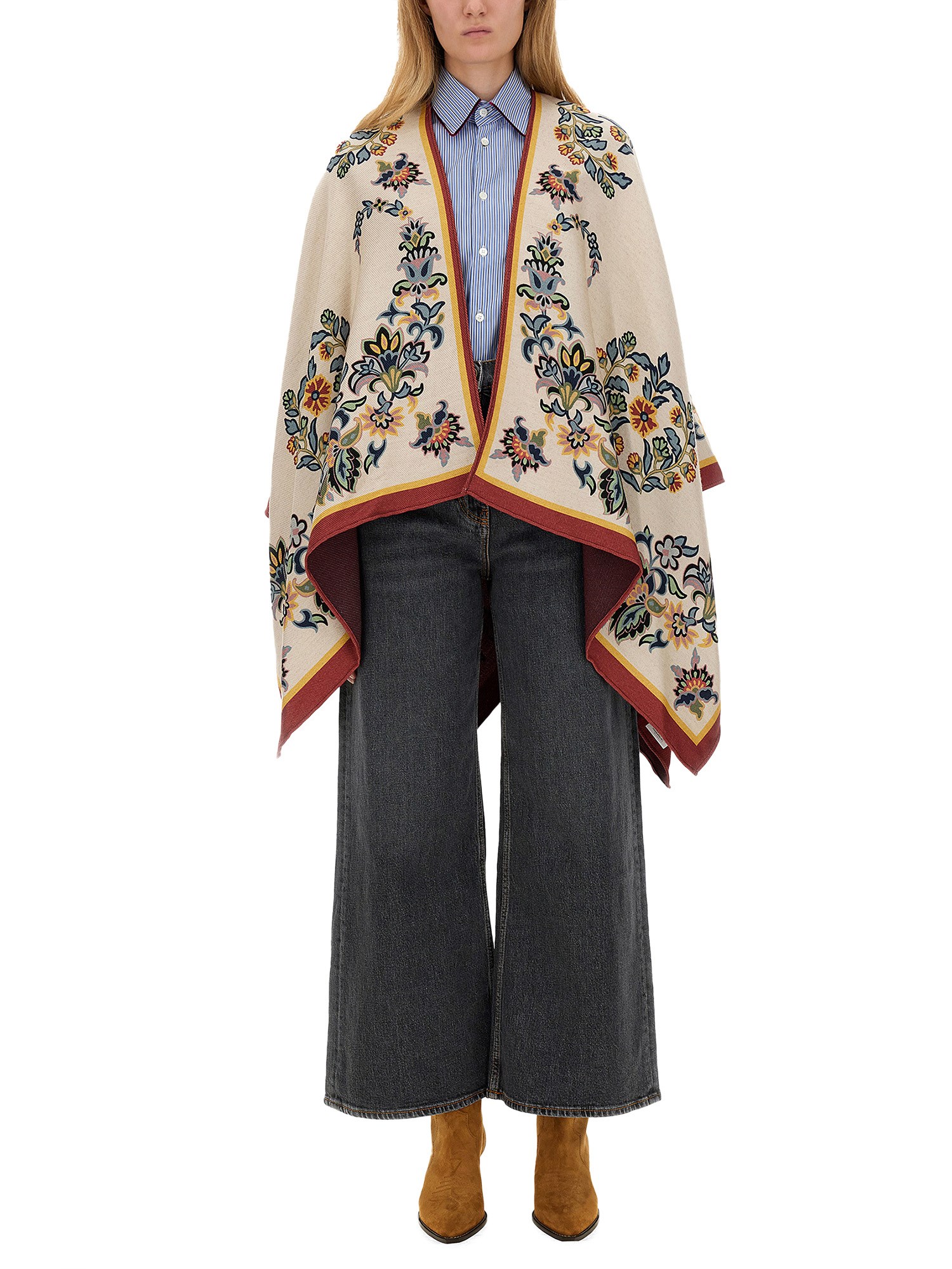 Etro etro floral paisley cape