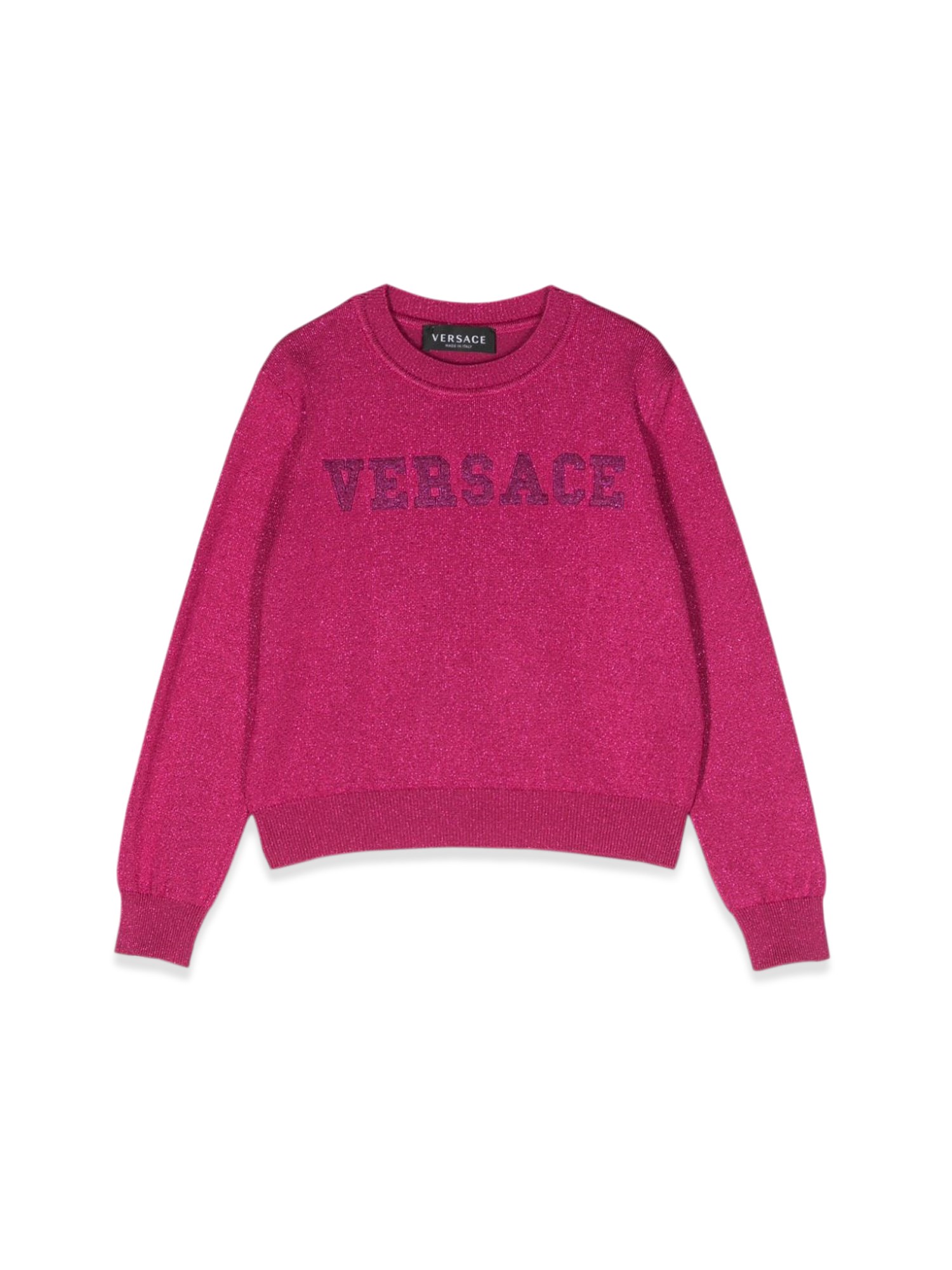 Versace versace crew neck pullover with embroidered logo